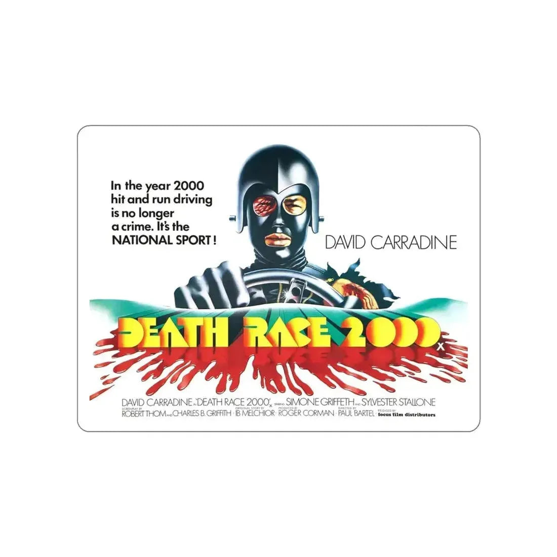 DEATH RACE 2000 (2) 1975 Movie Poster STICKER Vinyl Die-Cut Decal - The Sticker Space