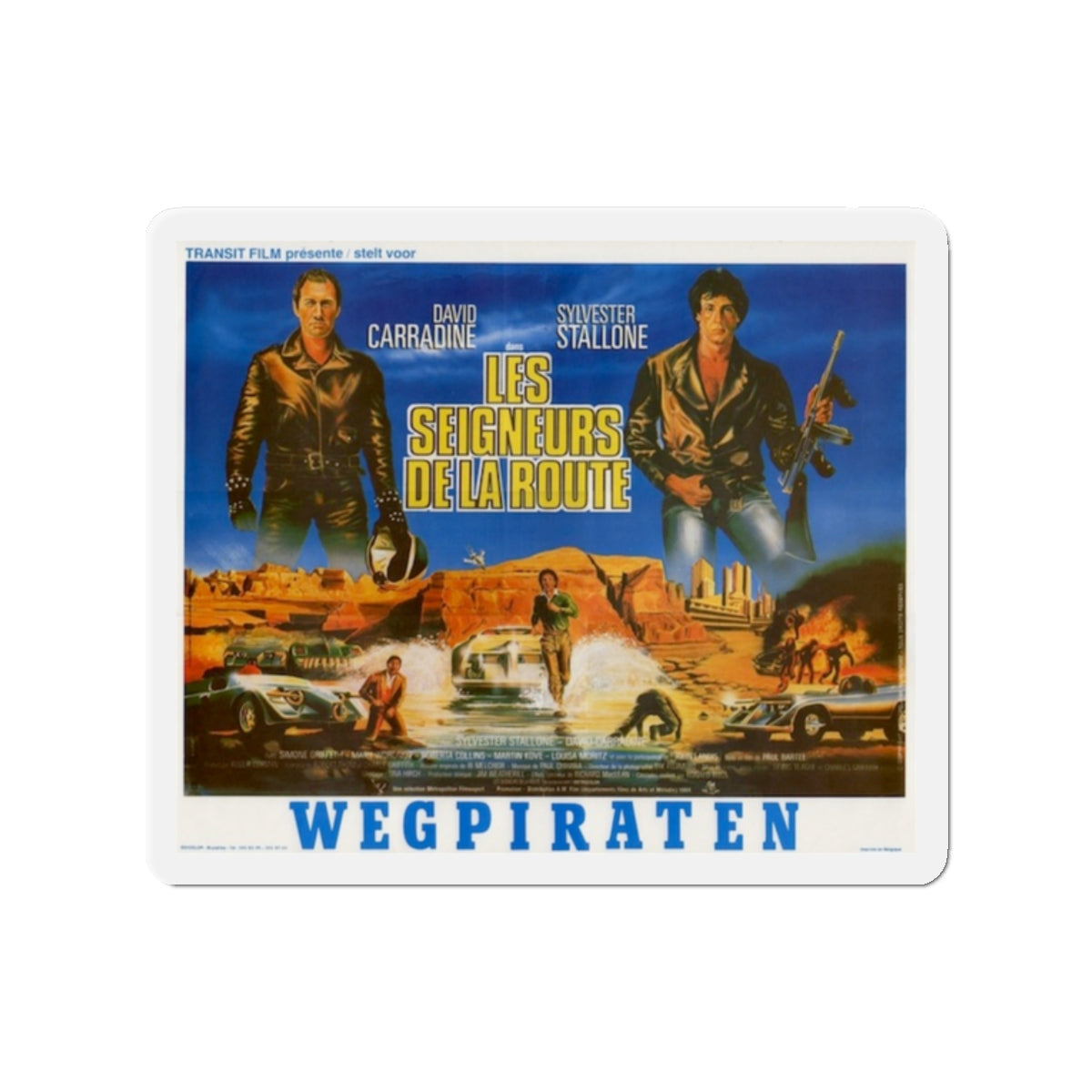 DEATH RACE 2000 (BELGIAN) 1975 Movie Poster - Die-Cut Magnet-2" x 2"-The Sticker Space