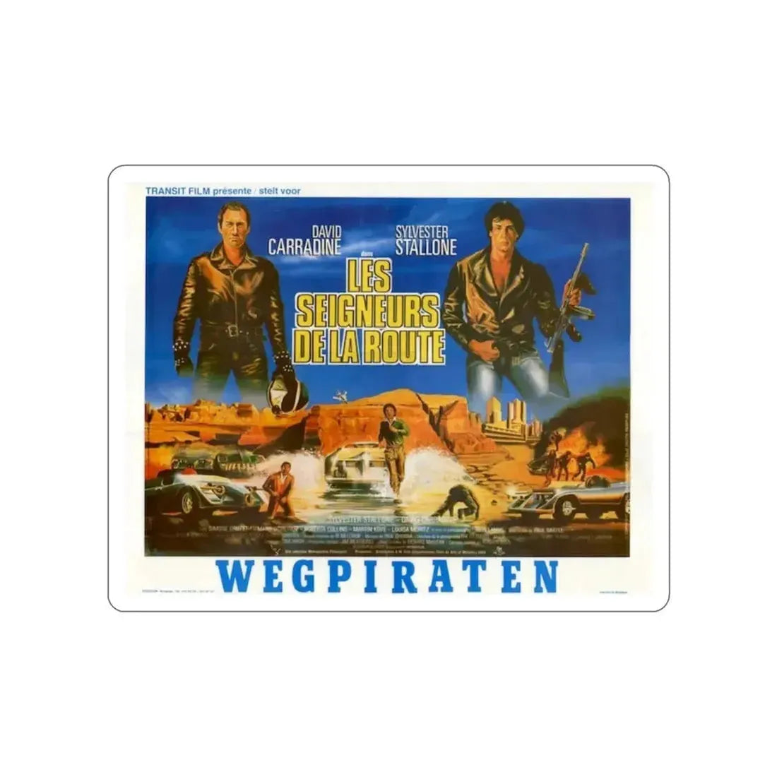 DEATH RACE 2000 (BELGIAN) 1975 Movie Poster STICKER Vinyl Die-Cut Decal - The Sticker Space