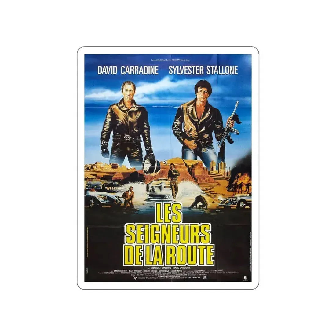 DEATH RACE 2000 (FRENCH) 1975 Movie Poster STICKER Vinyl Die-Cut Decal 6 Inch - The Sticker Space