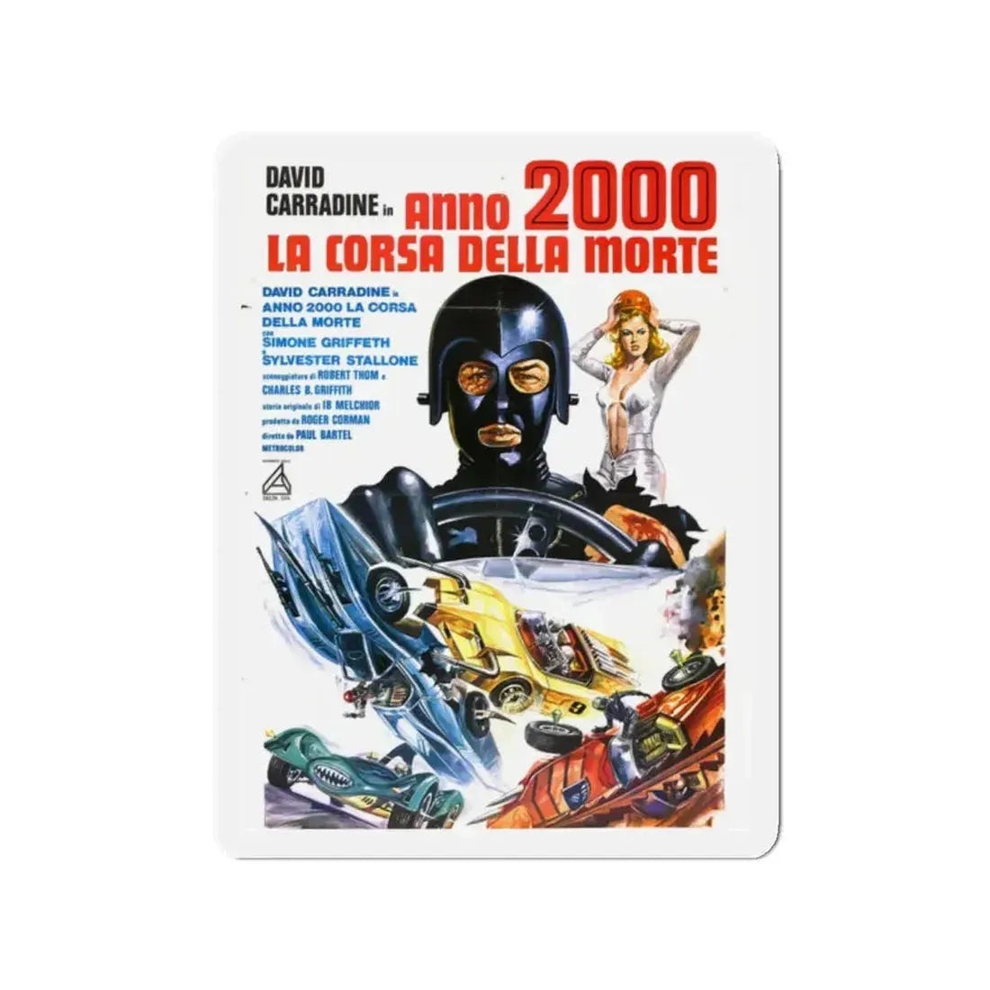 DEATH RACE 2000 (italian) 1975 Movie Poster - Refrigerator Magnet - The Sticker Space