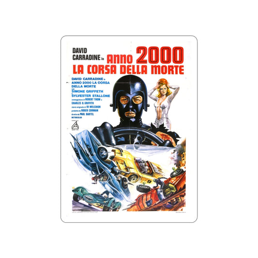 DEATH RACE 2000 (italian) 1975 Movie Poster STICKER Vinyl Die-Cut Decal-2 Inch-The Sticker Space