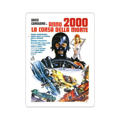 DEATH RACE 2000 (italian) 1975 Movie Poster - STICKER Vinyl Kiss-Cut Decal 4 Inch White - The Sticker Space