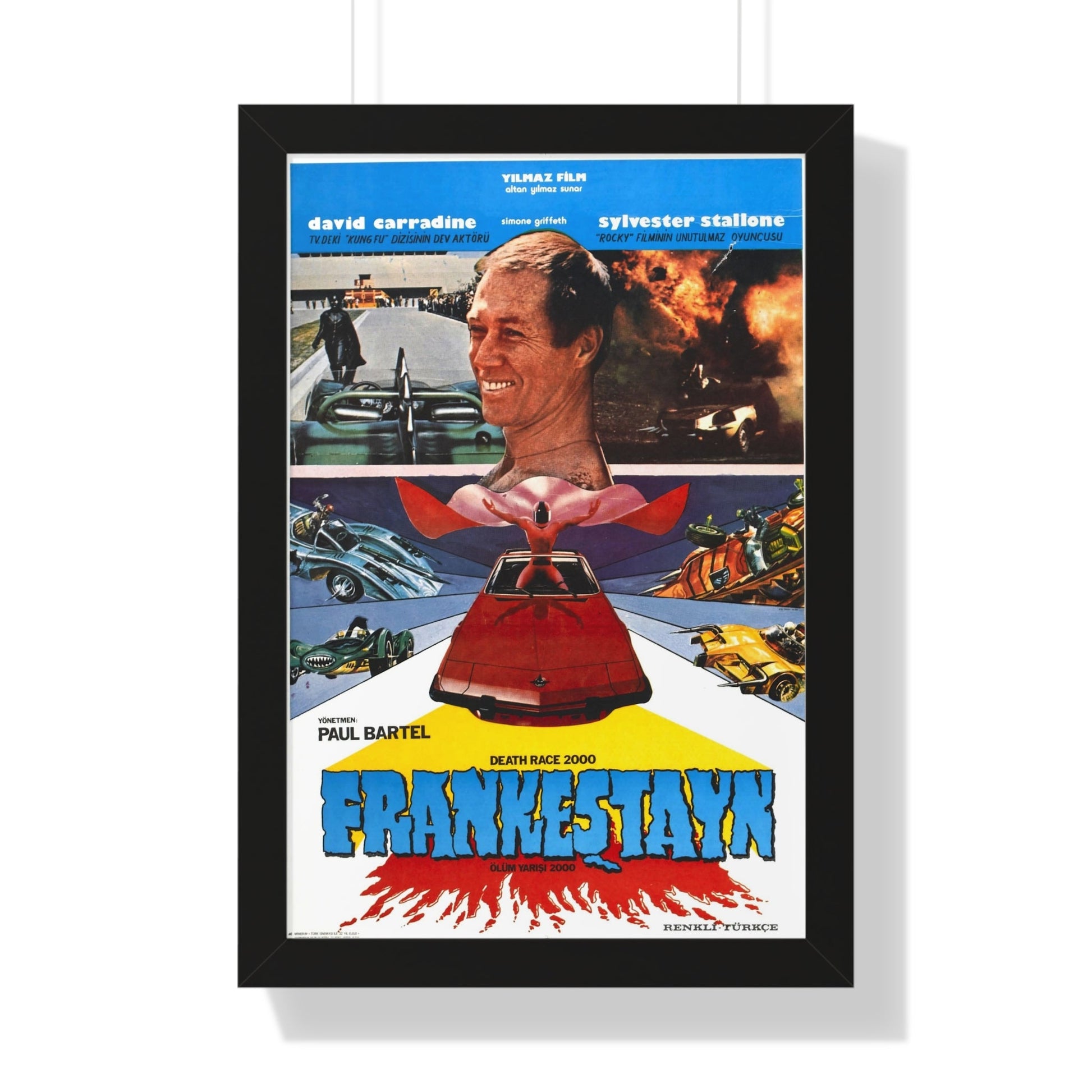 DEATH RACE 2000 (TURKISH) 1975 - Framed Movie Poster-16″ x 24″-The Sticker Space