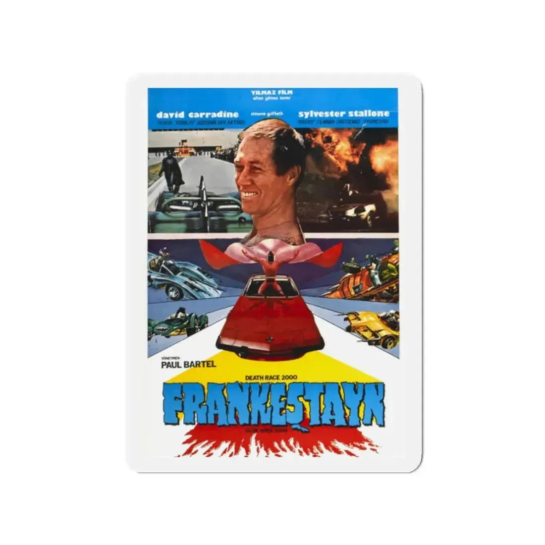 DEATH RACE 2000 (TURKISH) 1975 Movie Poster - Refrigerator Magnet 2 Inch - The Sticker Space