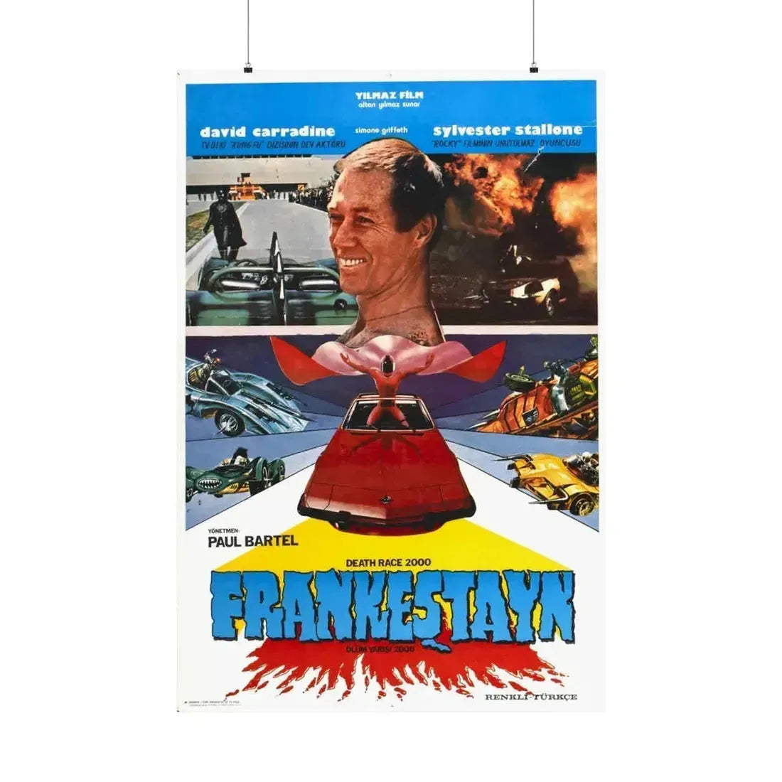 DEATH RACE 2000 (TURKISH) 1975 - Paper Movie Poster 36" x 54" Matte - The Sticker Space