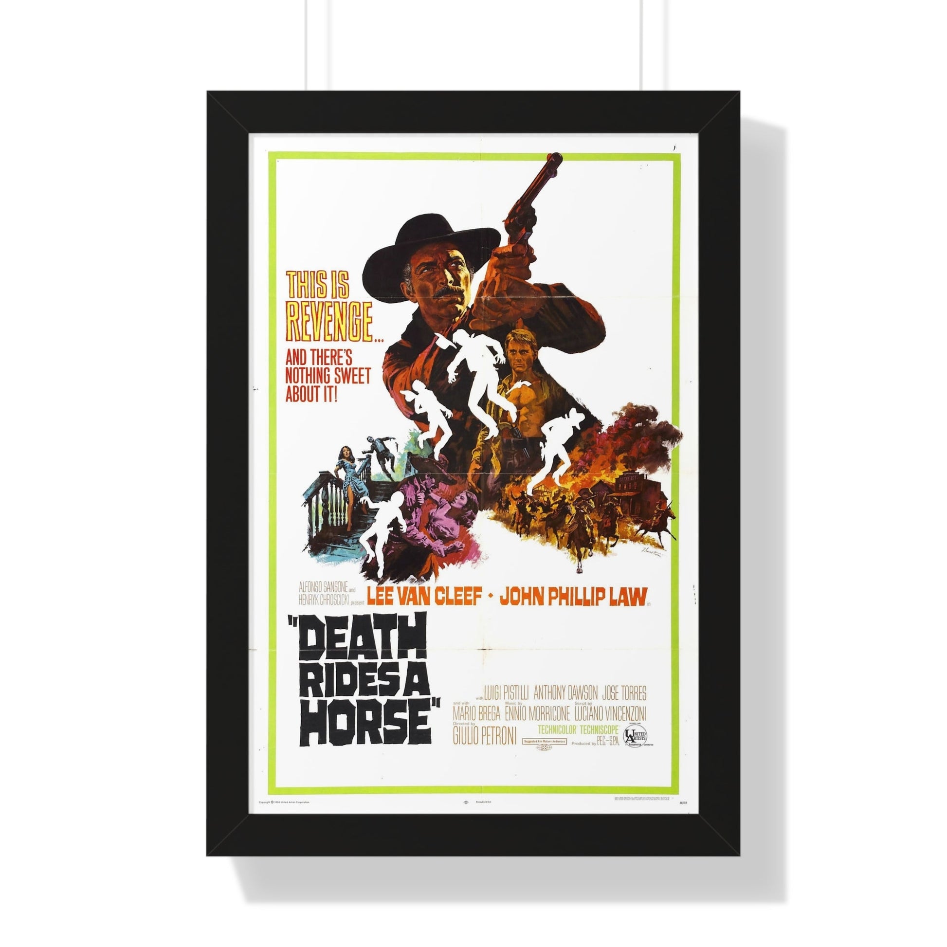 DEATH RIDES A HORSE 1967 - Framed Movie Poster-16″ x 24″-The Sticker Space