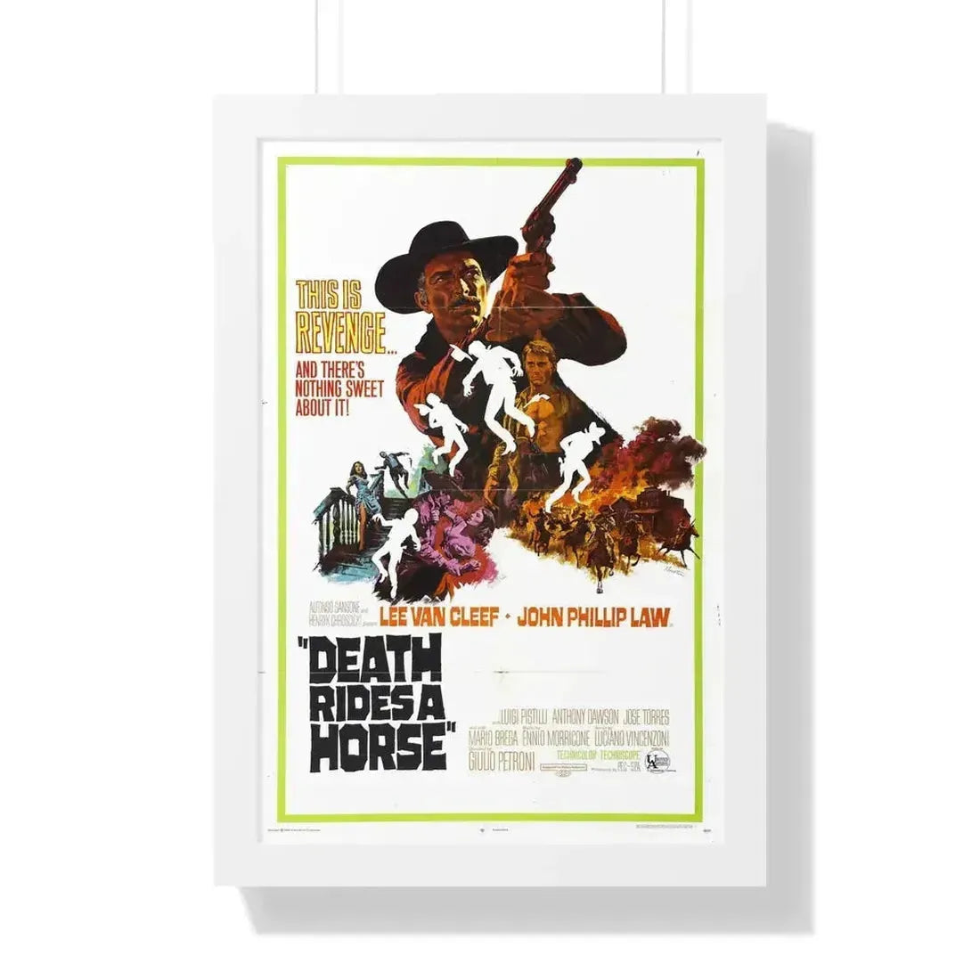 DEATH RIDES A HORSE 1967 - Framed Movie Poster 16″ x 24″ White - The Sticker Space