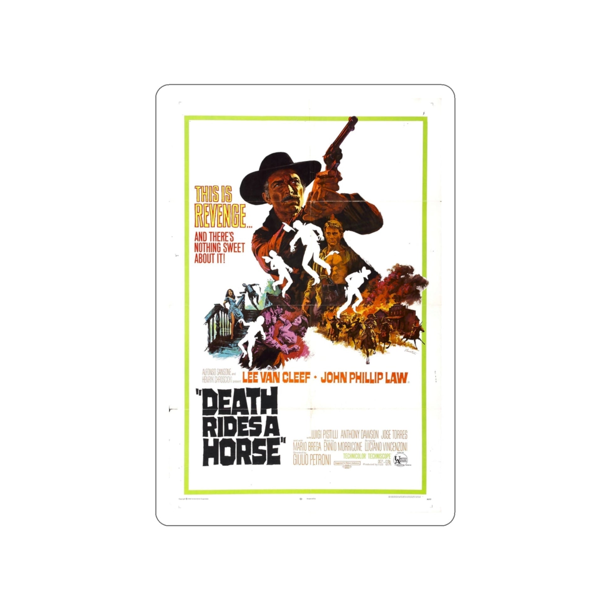 DEATH RIDES A HORSE 1967 Movie Poster STICKER Vinyl Die-Cut Decal-3 Inch-The Sticker Space