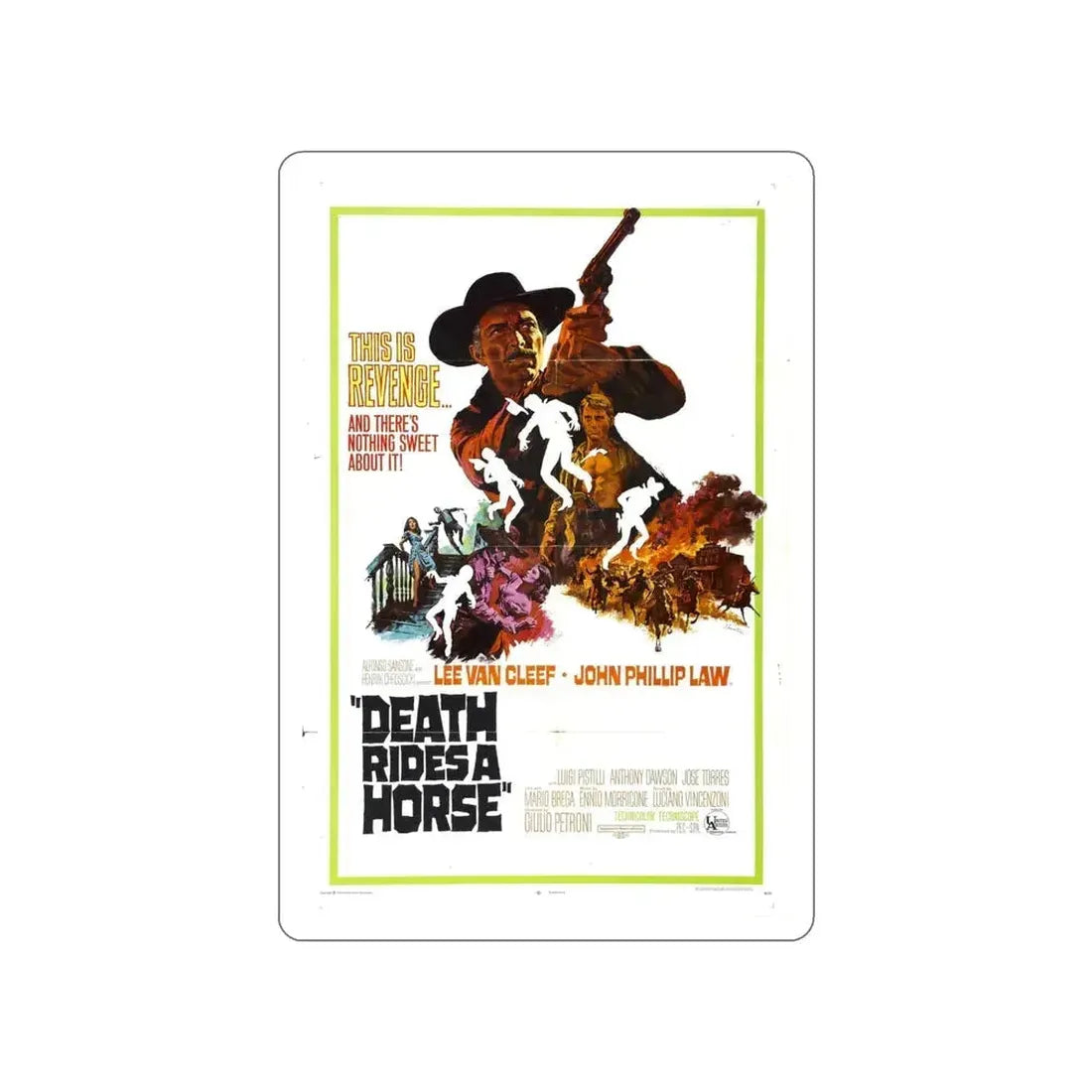 DEATH RIDES A HORSE 1967 Movie Poster STICKER Vinyl Die-Cut Decal 5 Inch - The Sticker Space