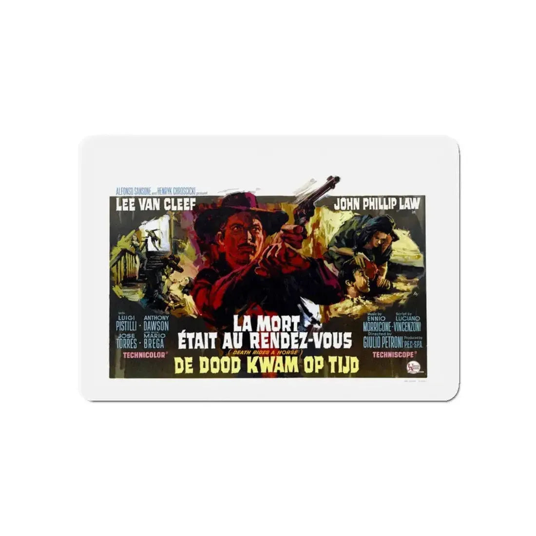 DEATH RIDES A HORSE (BELGIUM) 1967 Movie Poster - Refrigerator Magnet 5 Inch - The Sticker Space