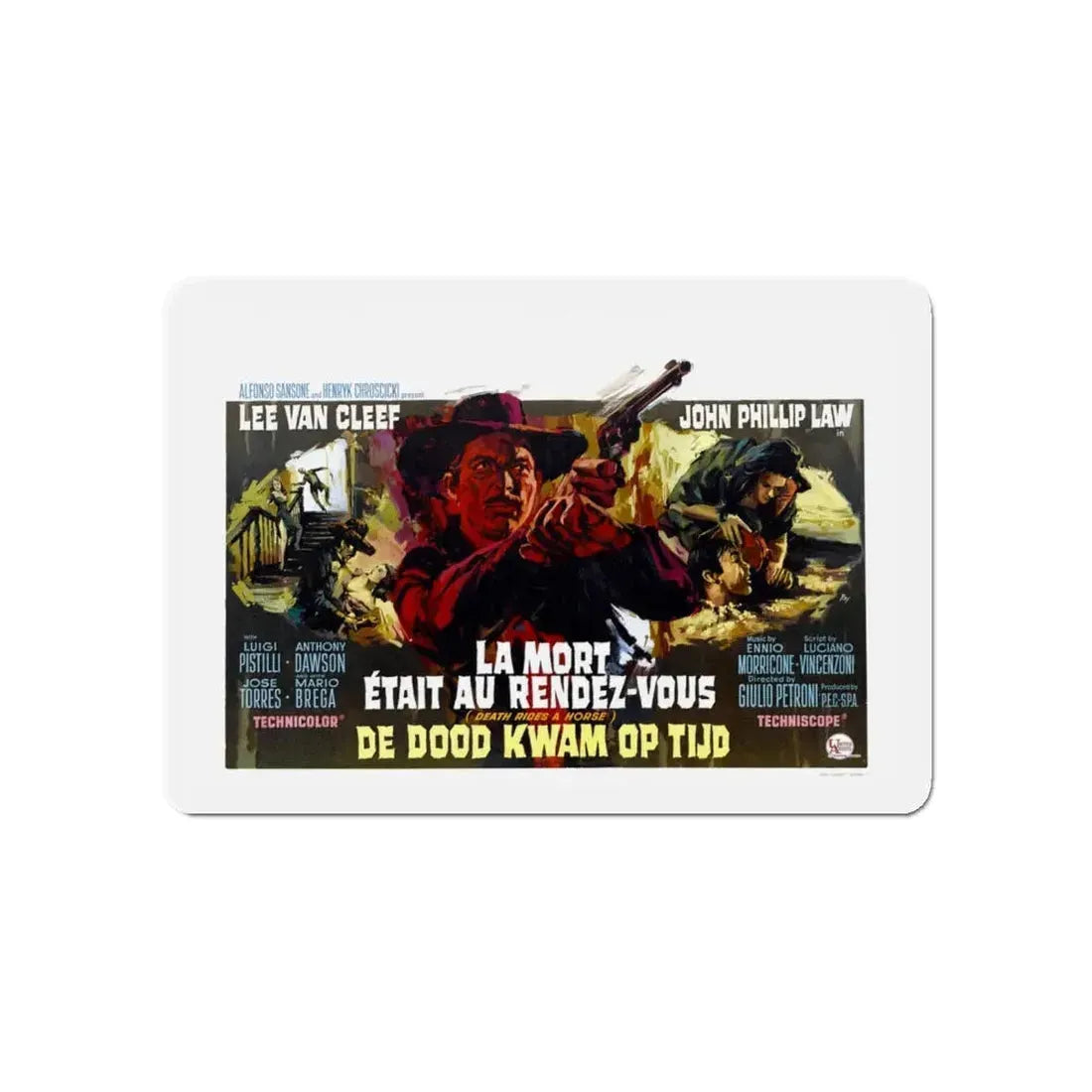 DEATH RIDES A HORSE (BELGIUM) 1967 Movie Poster - Refrigerator Magnet 6 Inch - The Sticker Space