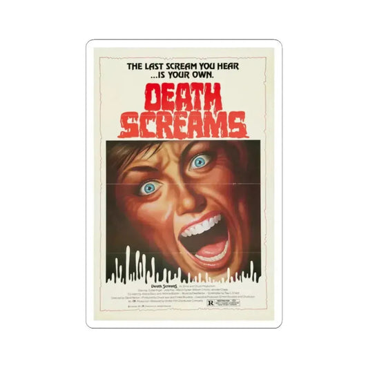 Death Screams 1982 Movie Poster - STICKER Vinyl Kiss-Cut Decal 2 Inch White - The Sticker Space