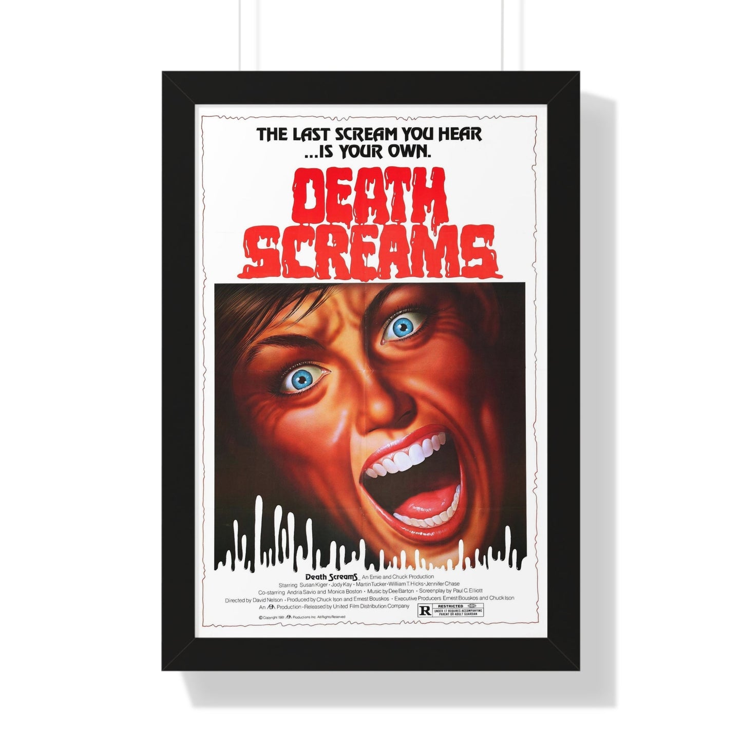 DEATH SCREAMS (HOUSE OF DEATH) 1982 - Framed Movie Poster-16″ x 24″-The Sticker Space