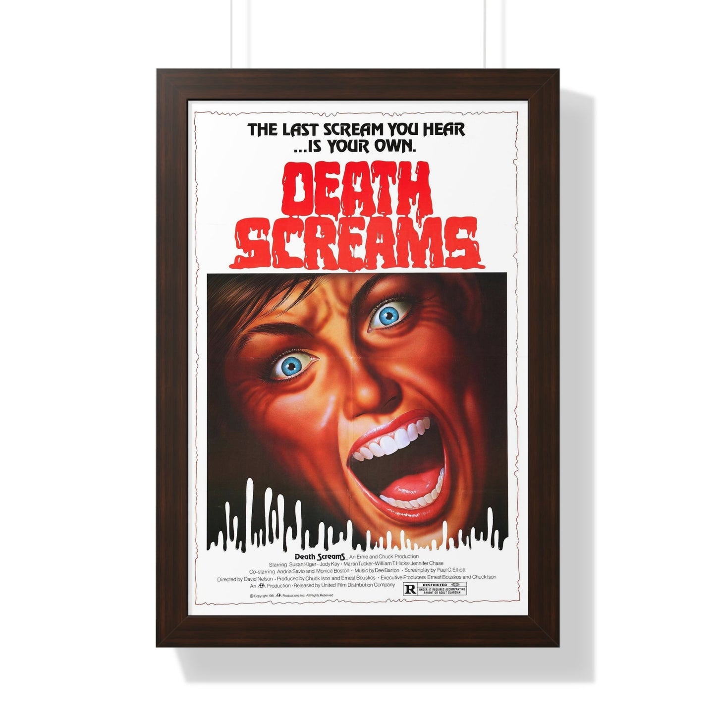 DEATH SCREAMS (HOUSE OF DEATH) 1982 - Framed Movie Poster-16″ x 24″-The Sticker Space