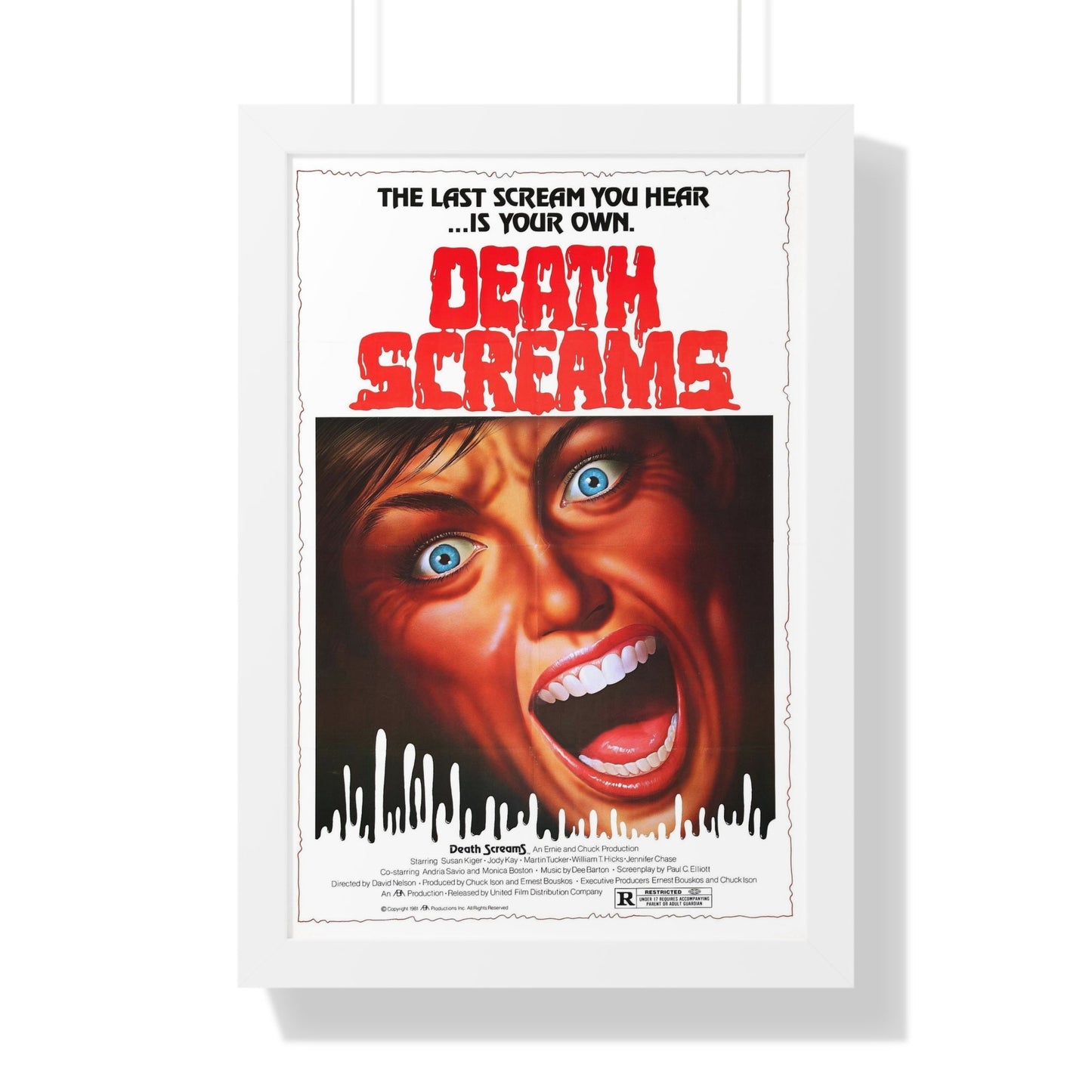 DEATH SCREAMS (HOUSE OF DEATH) 1982 - Framed Movie Poster-16″ x 24″-The Sticker Space