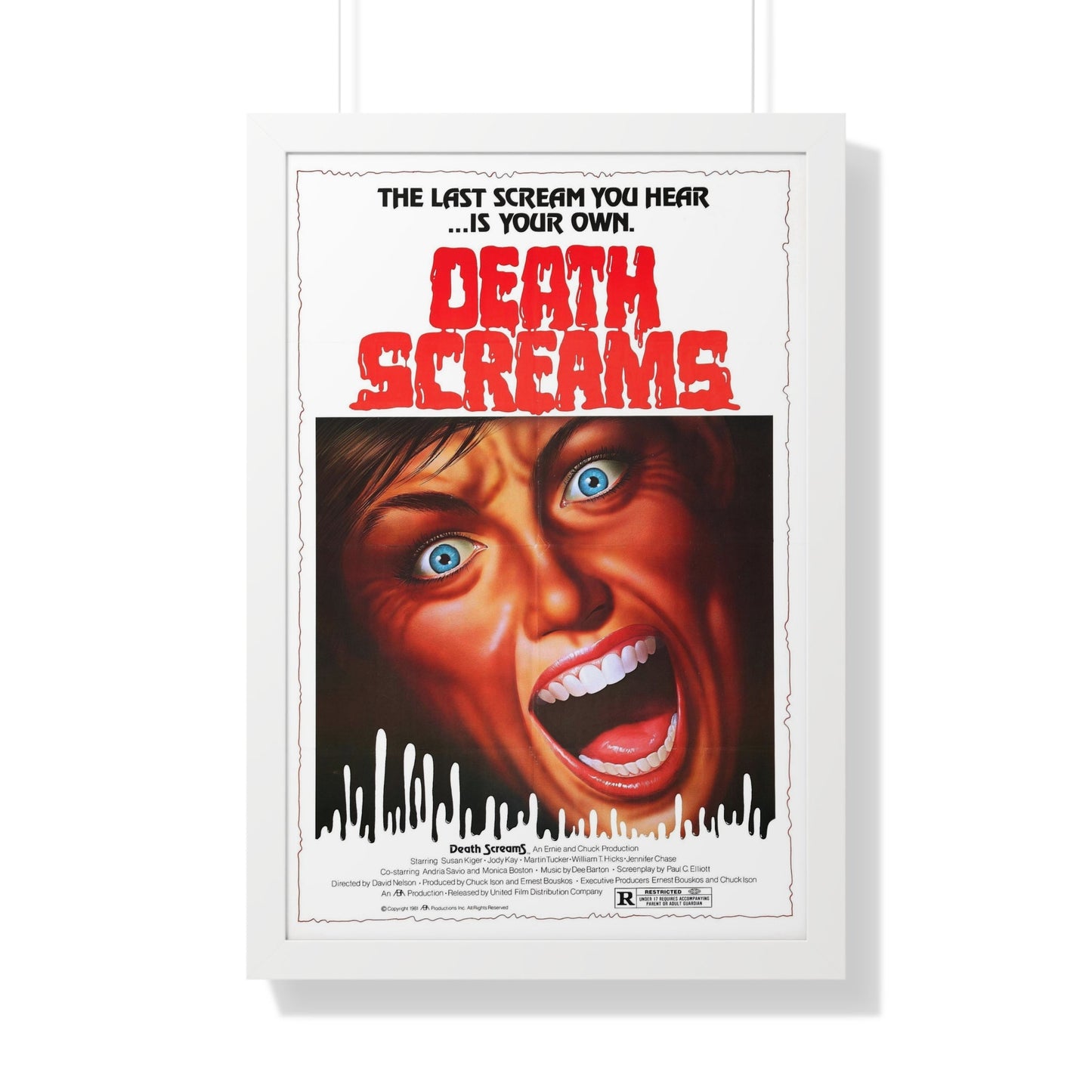 DEATH SCREAMS (HOUSE OF DEATH) 1982 - Framed Movie Poster-20" x 30"-The Sticker Space