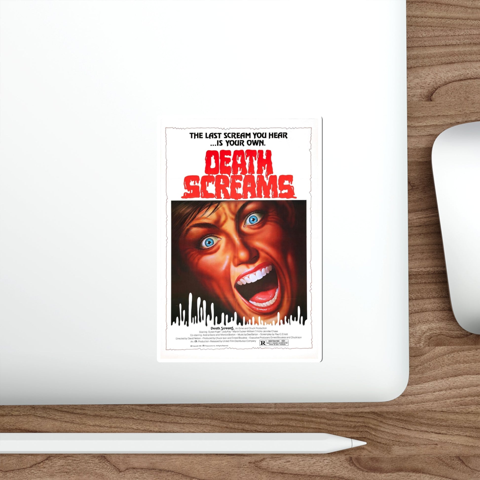 DEATH SCREAMS (HOUSE OF DEATH) 1982 Movie Poster STICKER Vinyl Die-Cut Decal-The Sticker Space