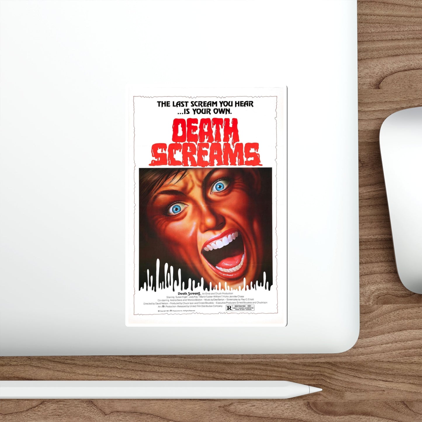 DEATH SCREAMS (HOUSE OF DEATH) 1982 Movie Poster STICKER Vinyl Die-Cut Decal-The Sticker Space