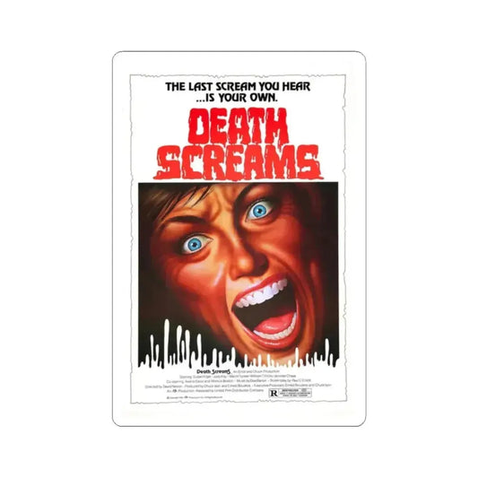 DEATH SCREAMS (HOUSE OF DEATH) 1982 Movie Poster - STICKER Vinyl Kiss-Cut Decal 2 Inch White - The Sticker Space