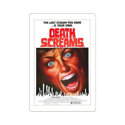 DEATH SCREAMS (HOUSE OF DEATH) 1982 Movie Poster - STICKER Vinyl Kiss-Cut Decal 4 Inch White - The Sticker Space