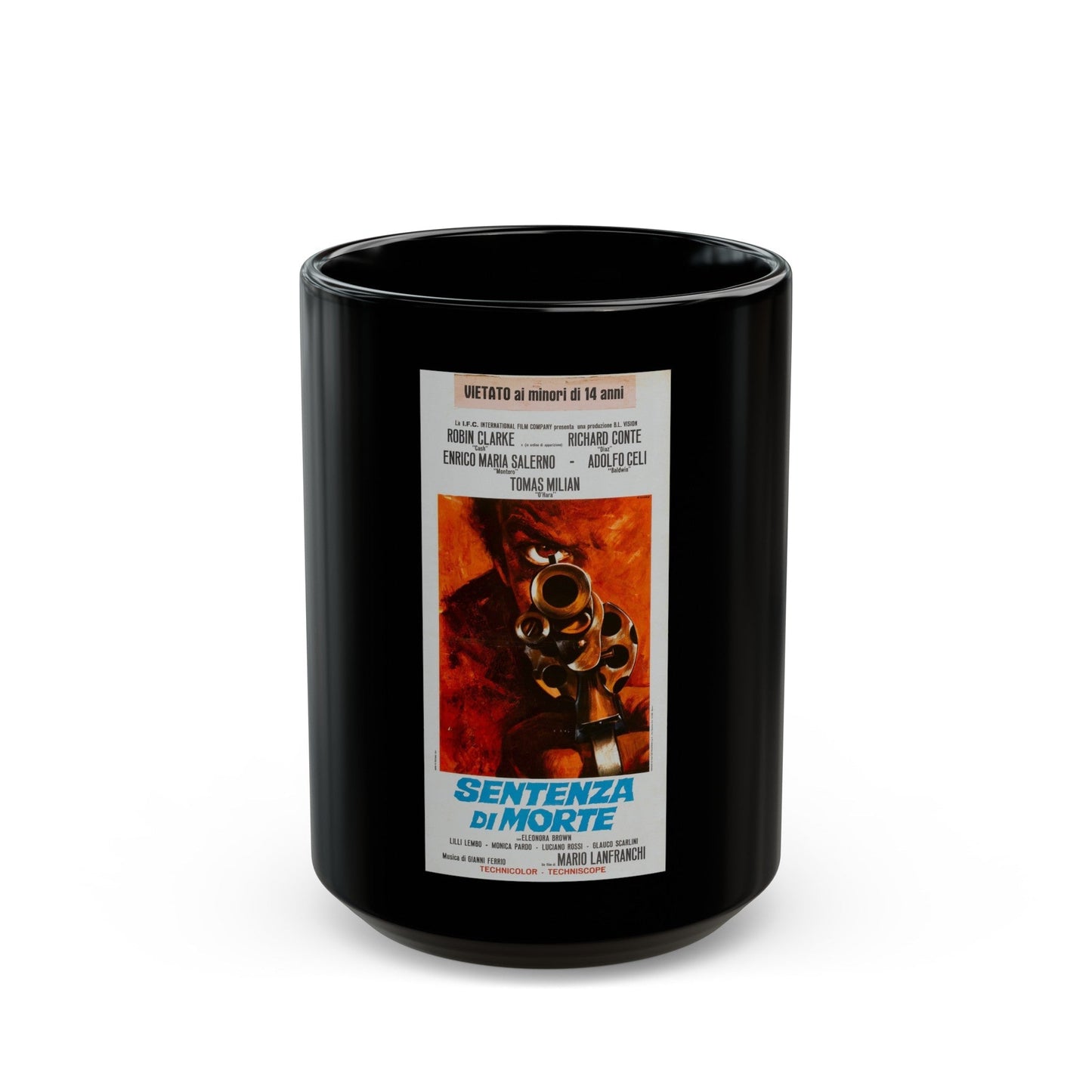 DEATH SENTENCE 1968 Movie Poster - Black Coffee Mug-15oz-The Sticker Space