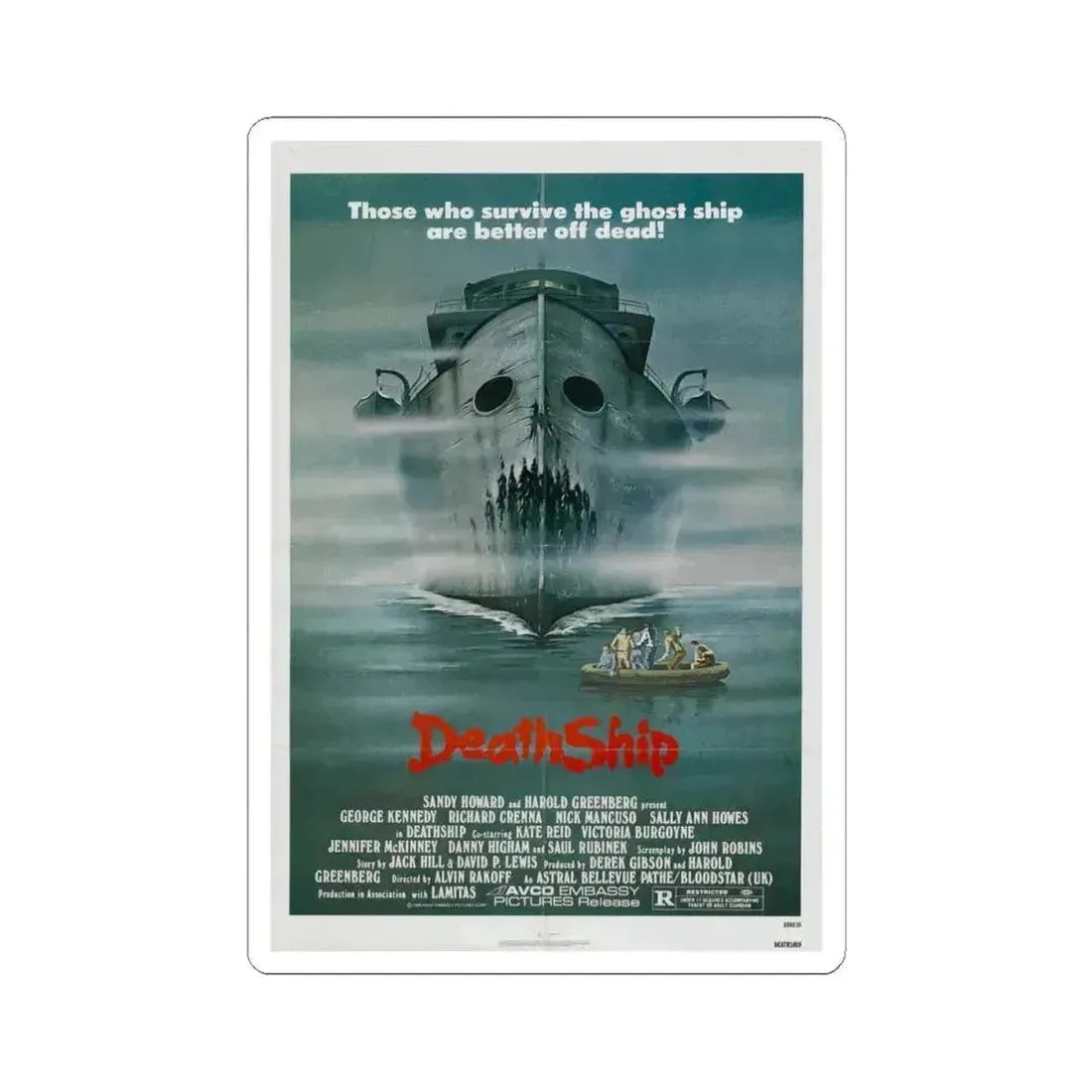 Death Ship 1980 Movie Poster - STICKER Vinyl Kiss-Cut Decal 4 Inch White - The Sticker Space
