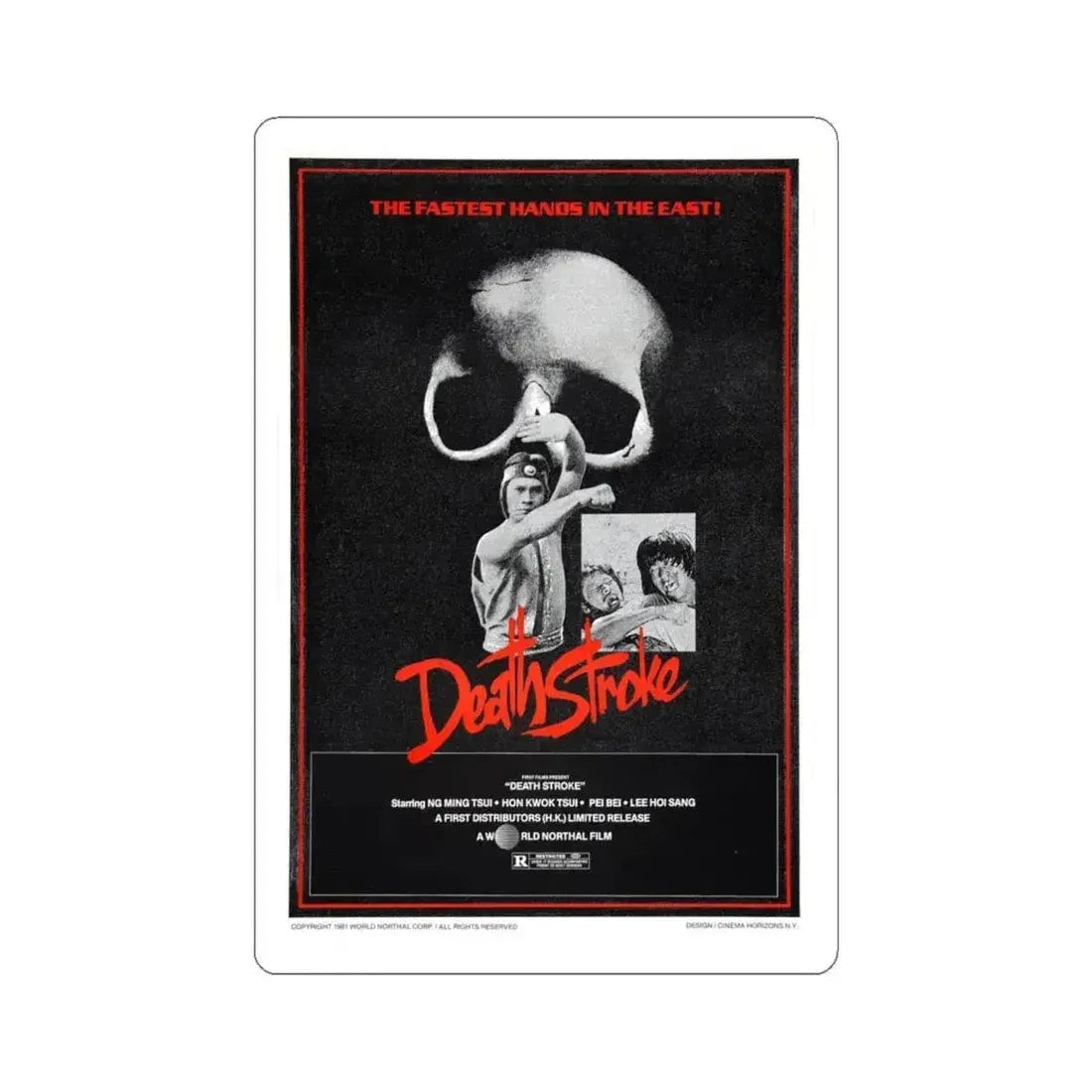 DEATH STROKE 1981 Movie Poster - STICKER Vinyl Kiss-Cut Decal 6 Inch White - The Sticker Space