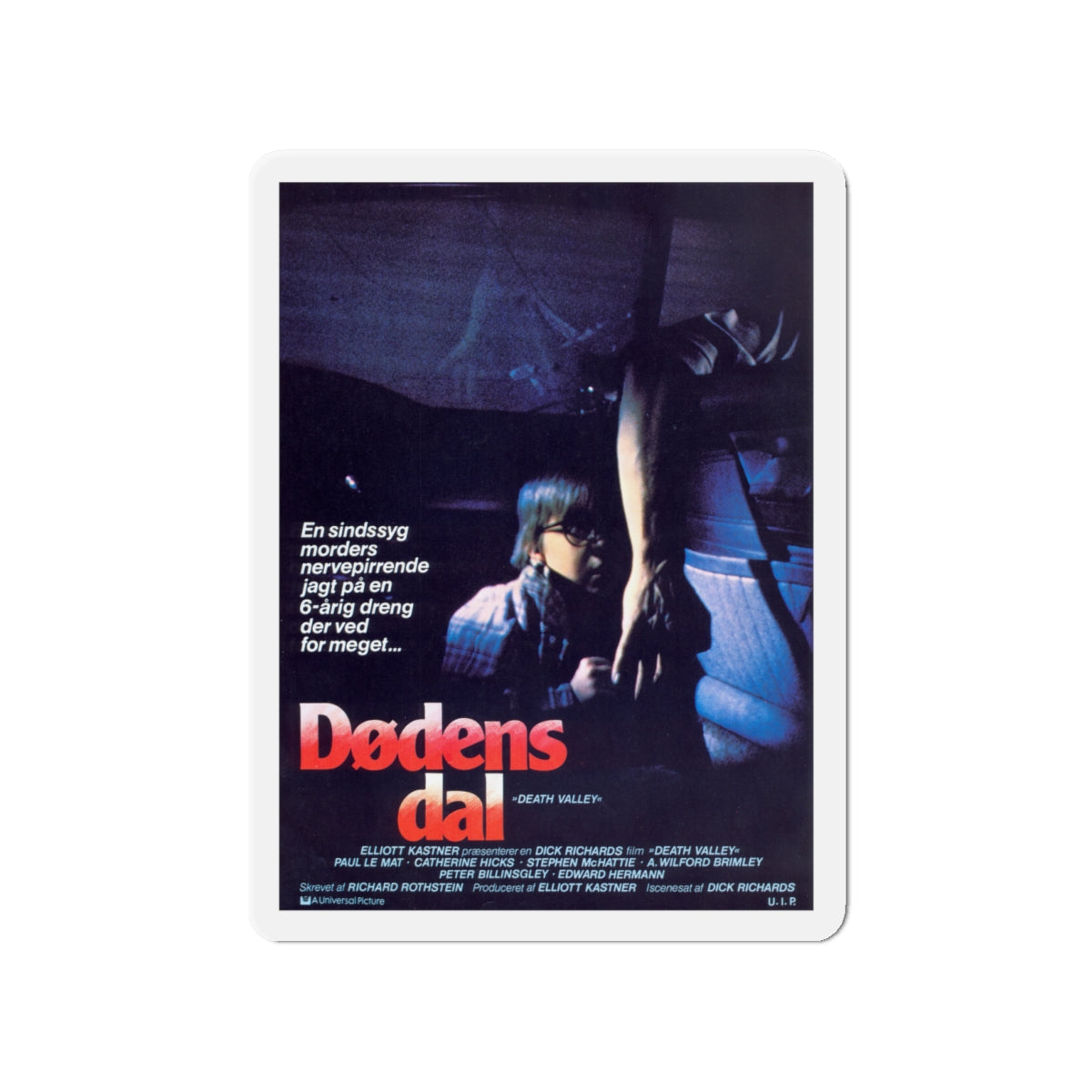 DEATH VALLEY (DANISH) 1982 Movie Poster - Die-Cut Magnet-4" x 4"-The Sticker Space