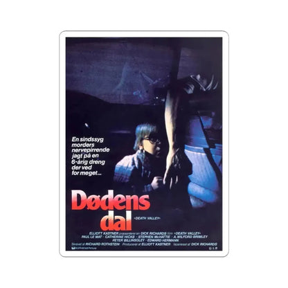 DEATH VALLEY (DANISH) 1982 Movie Poster - STICKER Vinyl Kiss-Cut Decal 4 Inch White - The Sticker Space