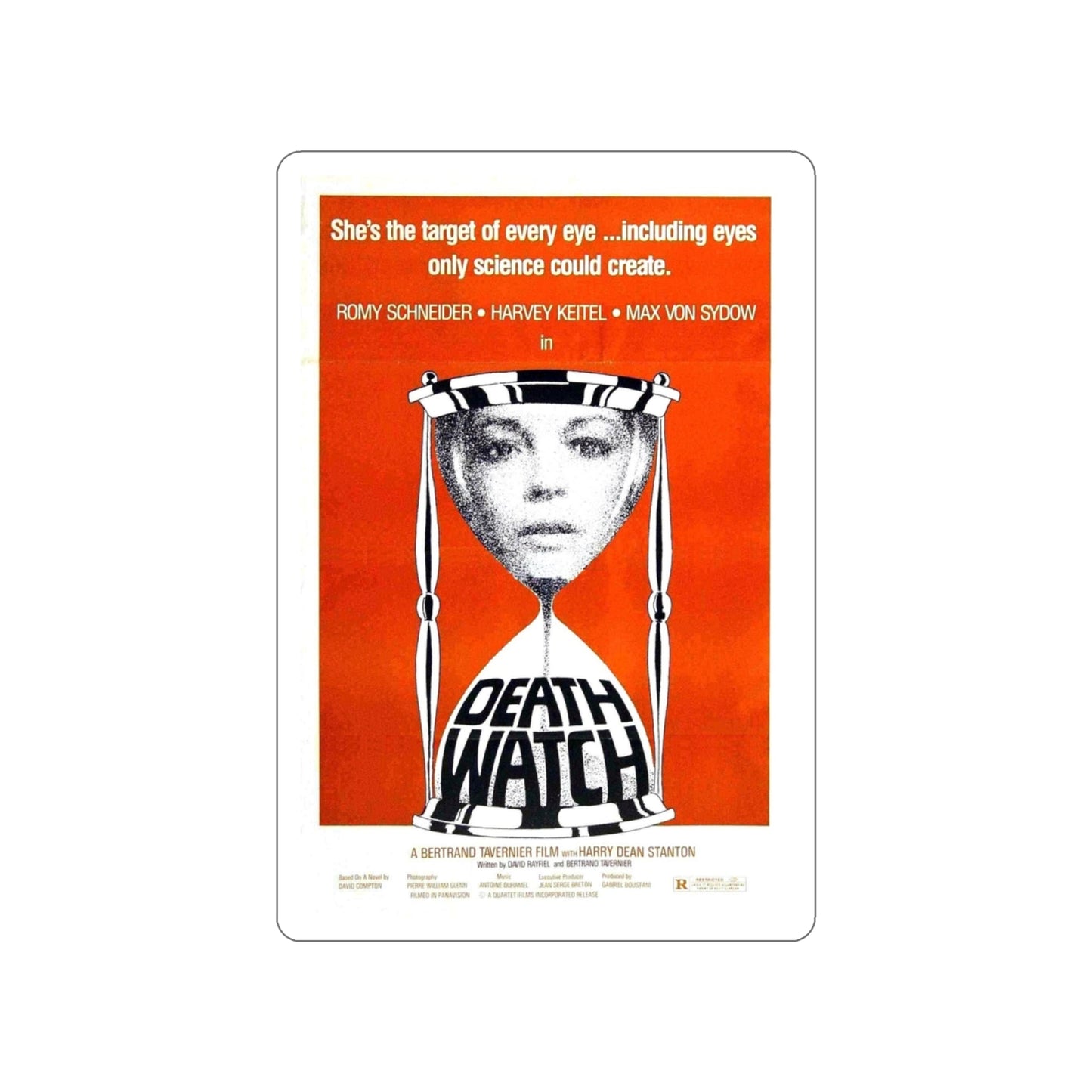 DEATH WATCH 1980 Movie Poster STICKER Vinyl Die-Cut Decal-3 Inch-The Sticker Space