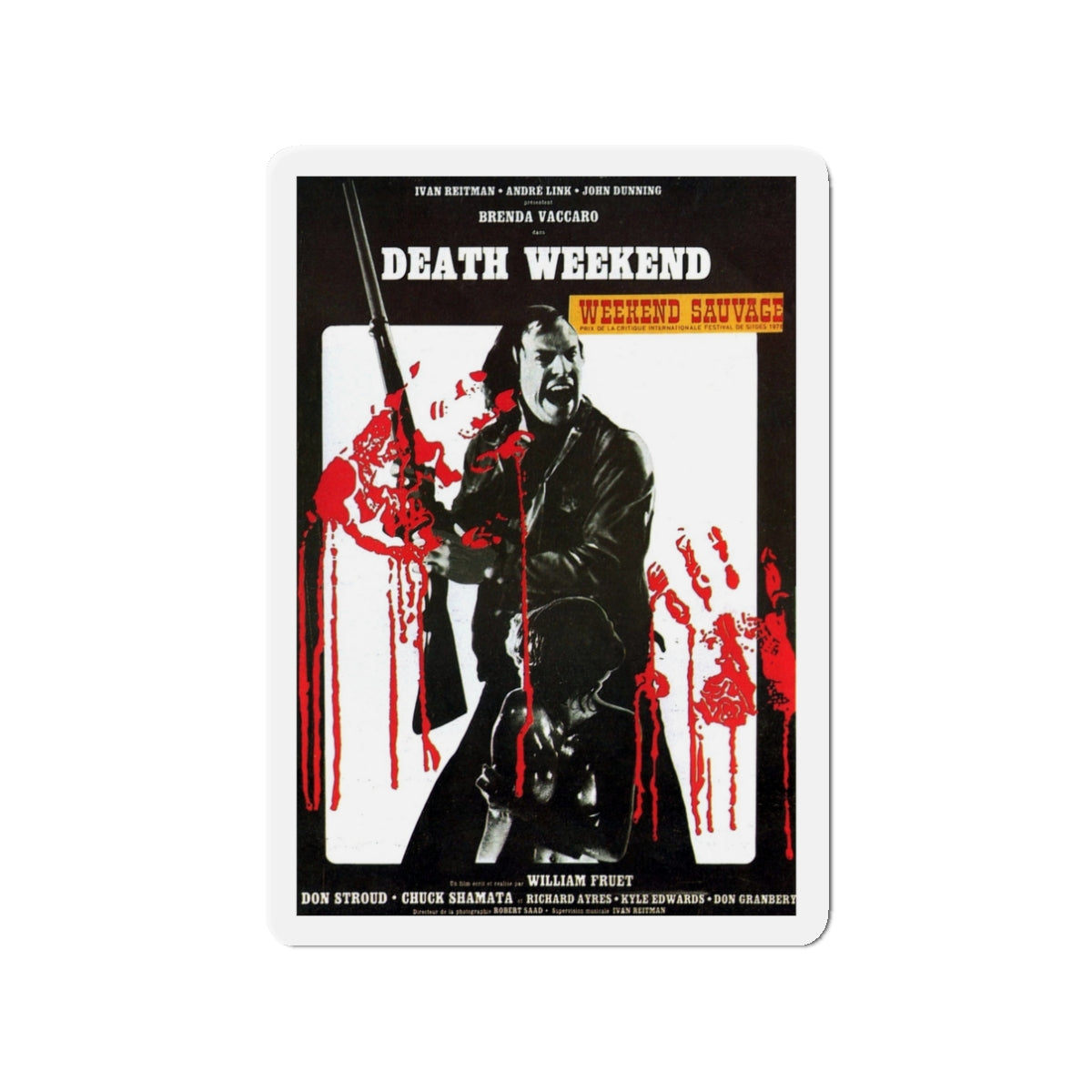 DEATH WEEKEND (HOUSE BY THE LAKE) 1976 Movie Poster - Die-Cut Magnet-3" x 3"-The Sticker Space