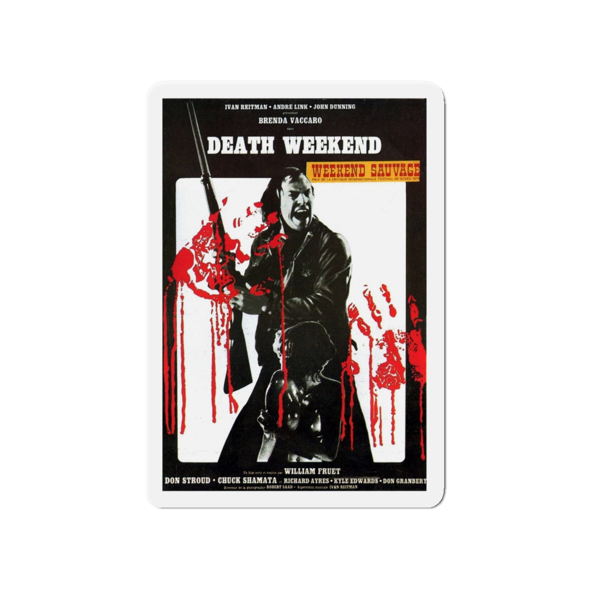 DEATH WEEKEND (HOUSE BY THE LAKE) 1976 Movie Poster - Die-Cut Magnet-4" x 4"-The Sticker Space