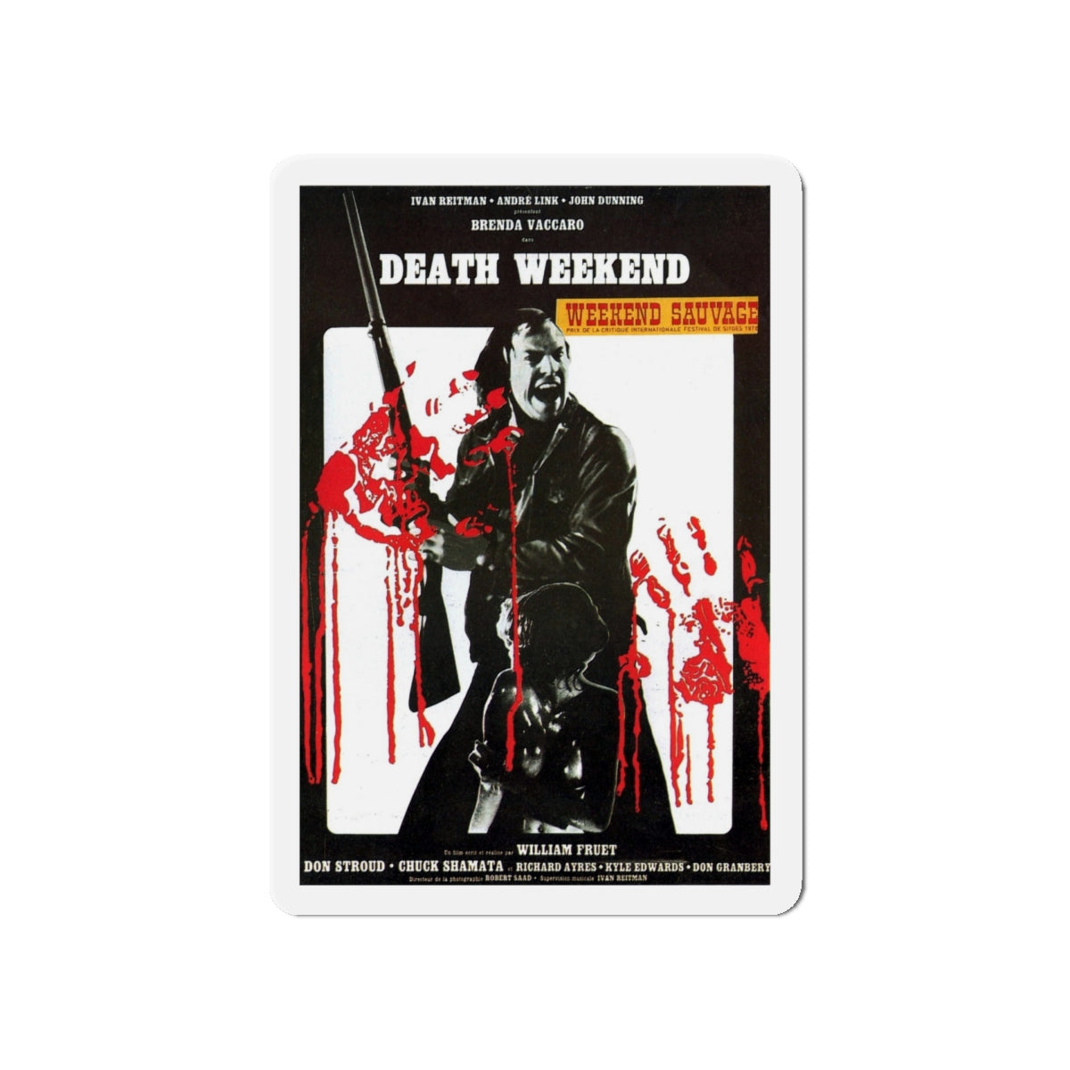 DEATH WEEKEND (HOUSE BY THE LAKE) 1976 Movie Poster - Die-Cut Magnet-5" x 5"-The Sticker Space