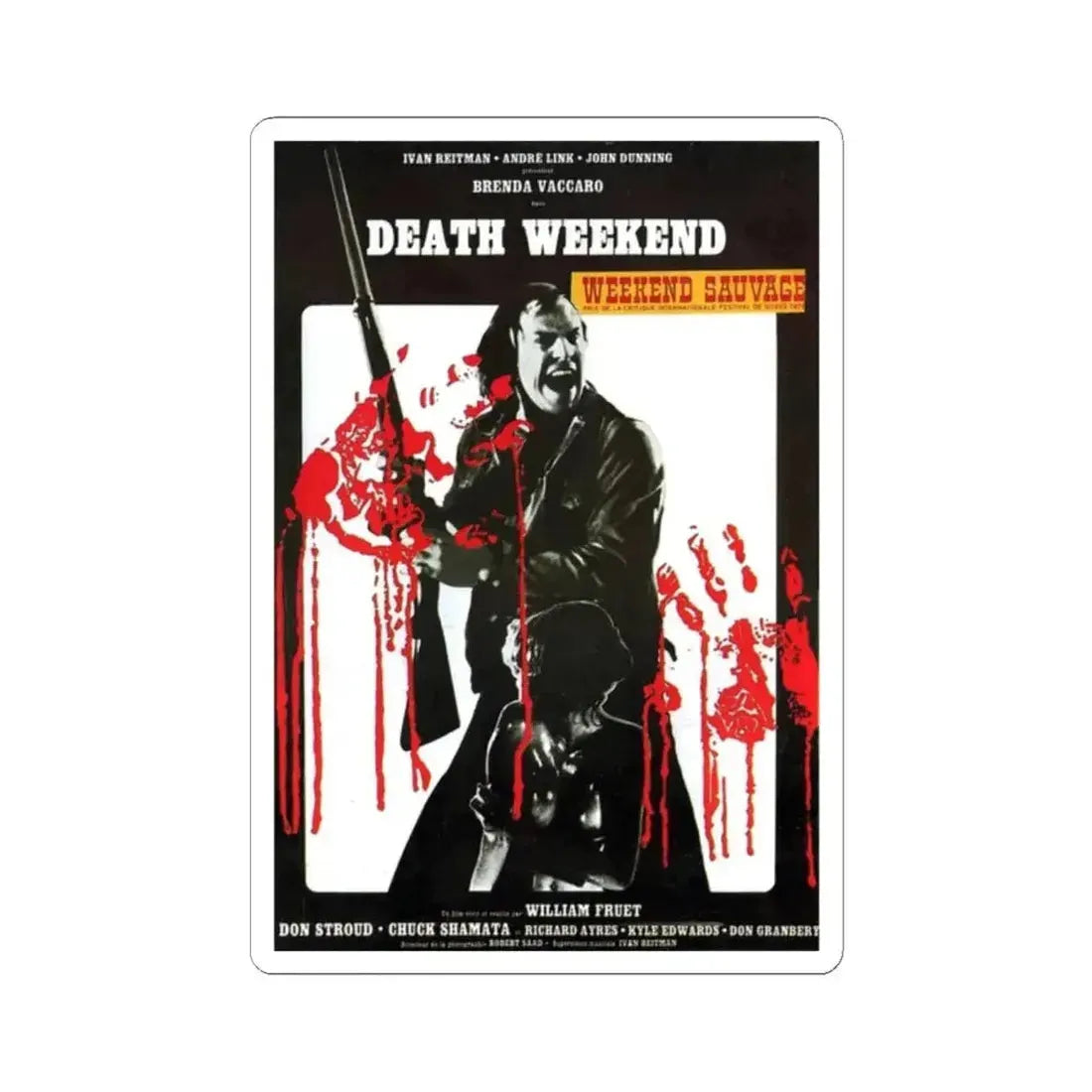 DEATH WEEKEND (HOUSE BY THE LAKE) 1976 Movie Poster - STICKER Vinyl Kiss-Cut Decal 2 Inch White - The Sticker Space