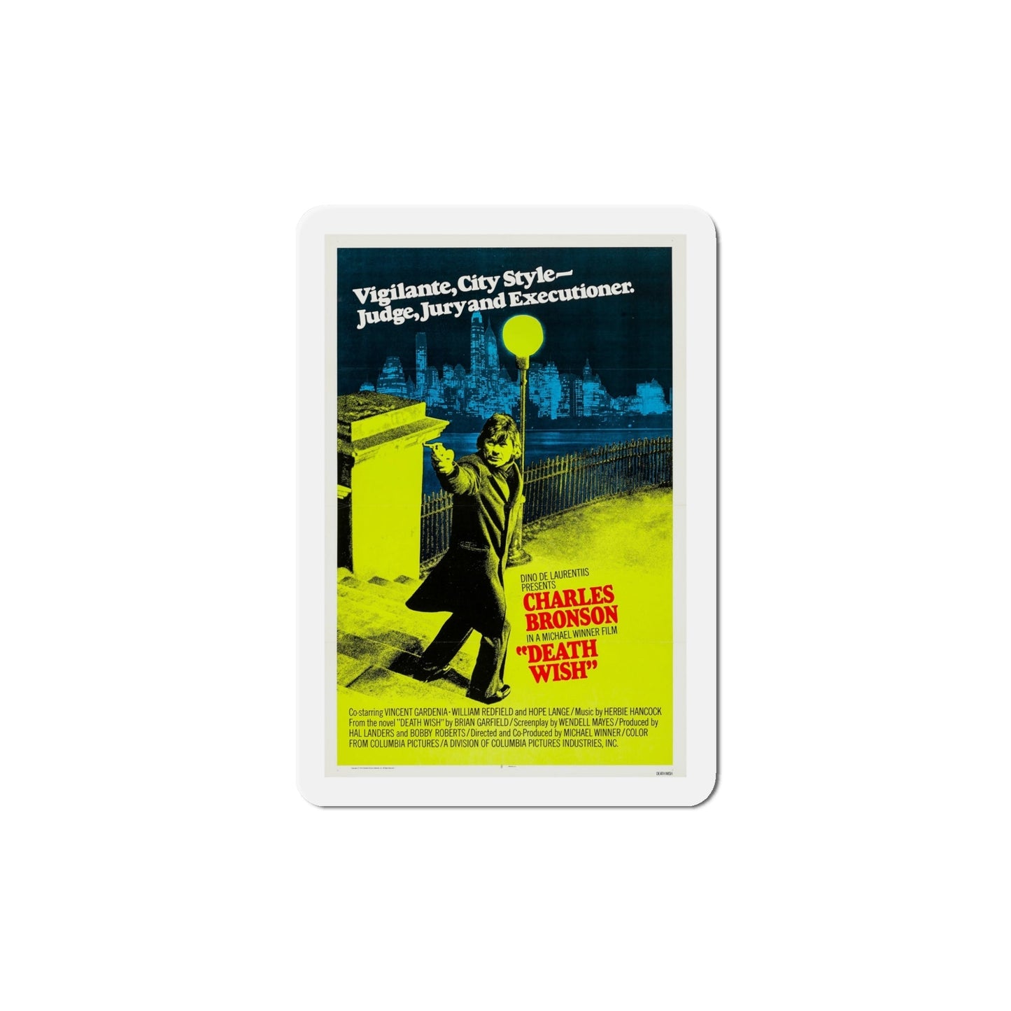 Death Wish 1974 2 Movie Poster Die-Cut Magnet-5 Inch-The Sticker Space