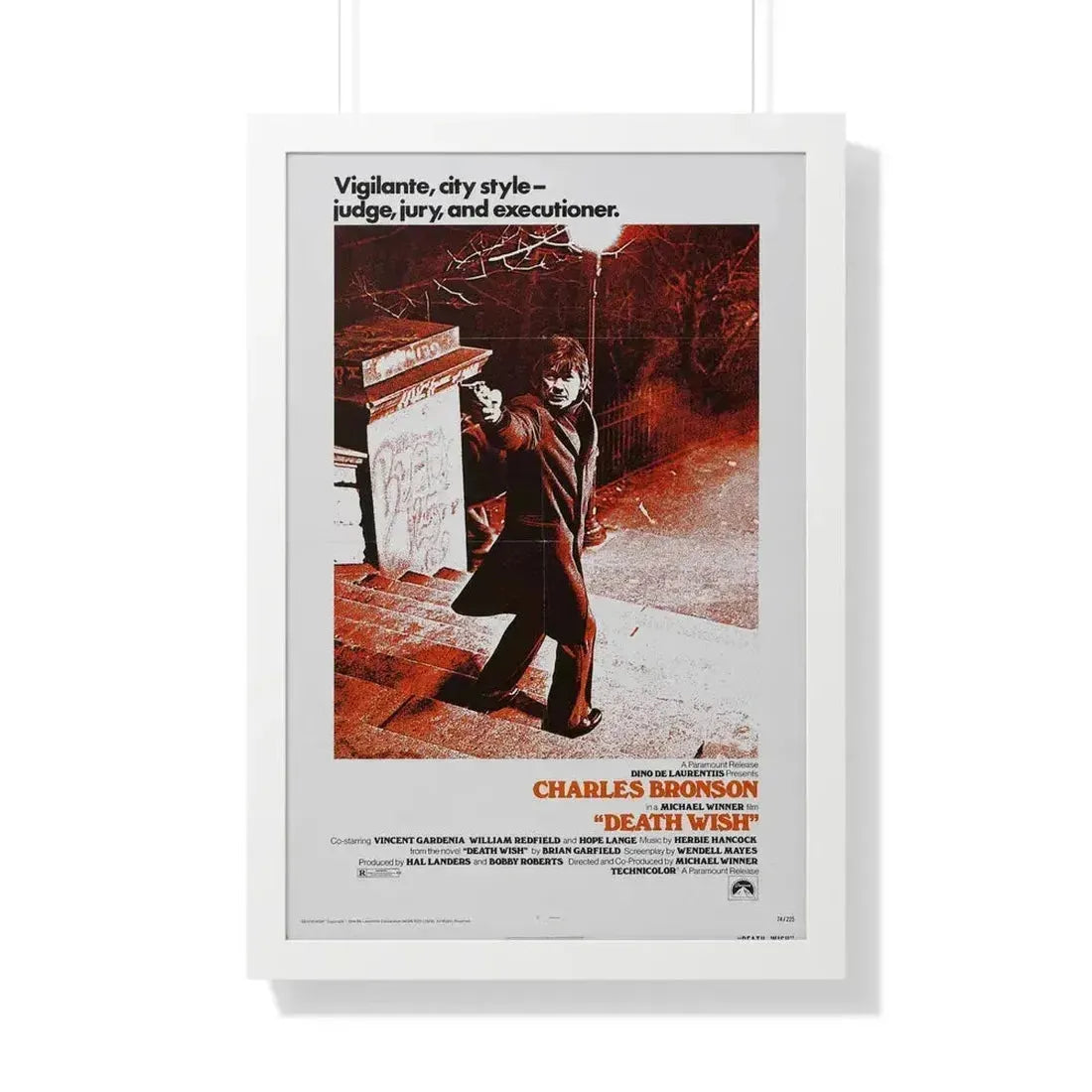 DEATH WISH 1974 - Framed Movie Poster 20" x 30" White - The Sticker Space