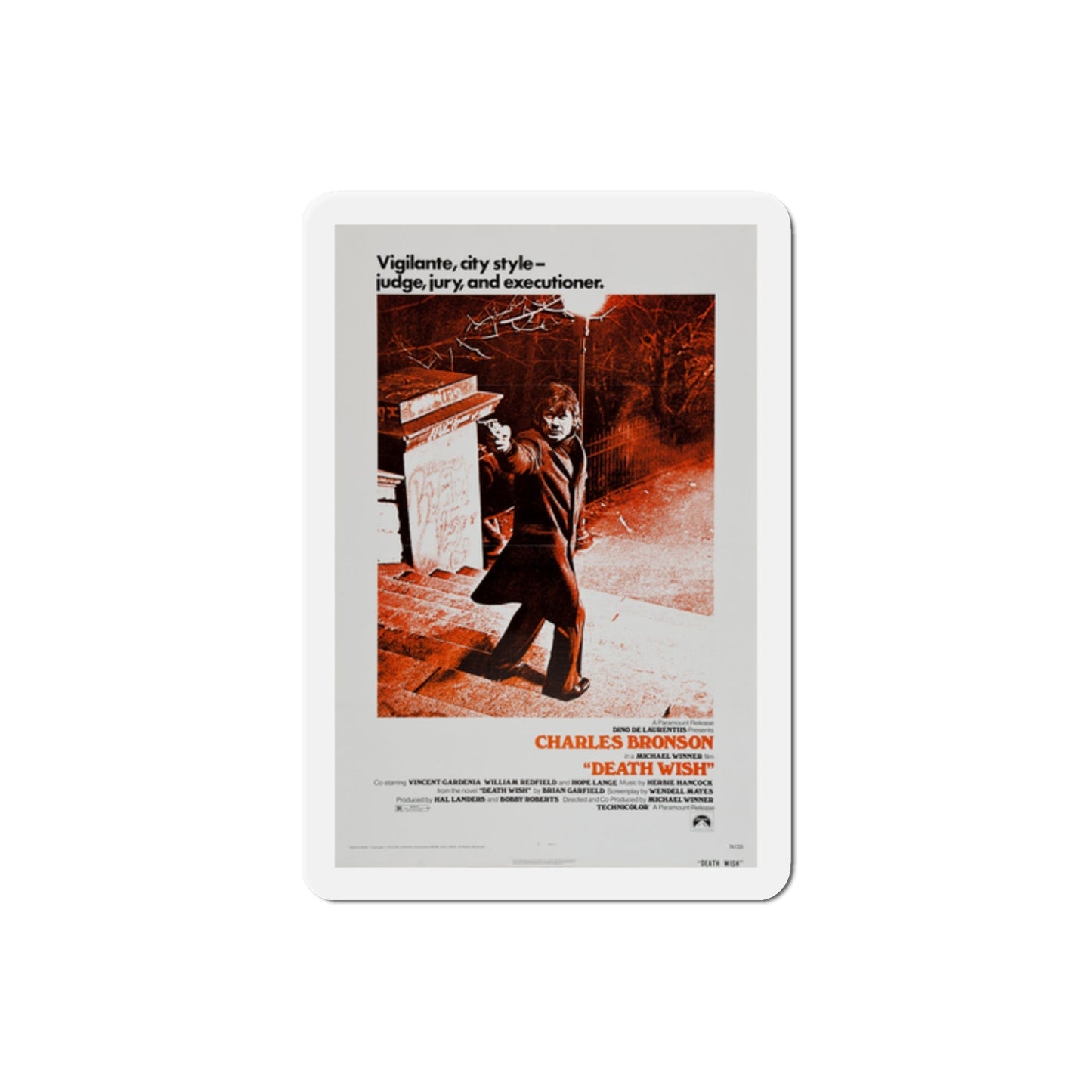 Death Wish 1974 Movie Poster Die-Cut Magnet-2 Inch-The Sticker Space