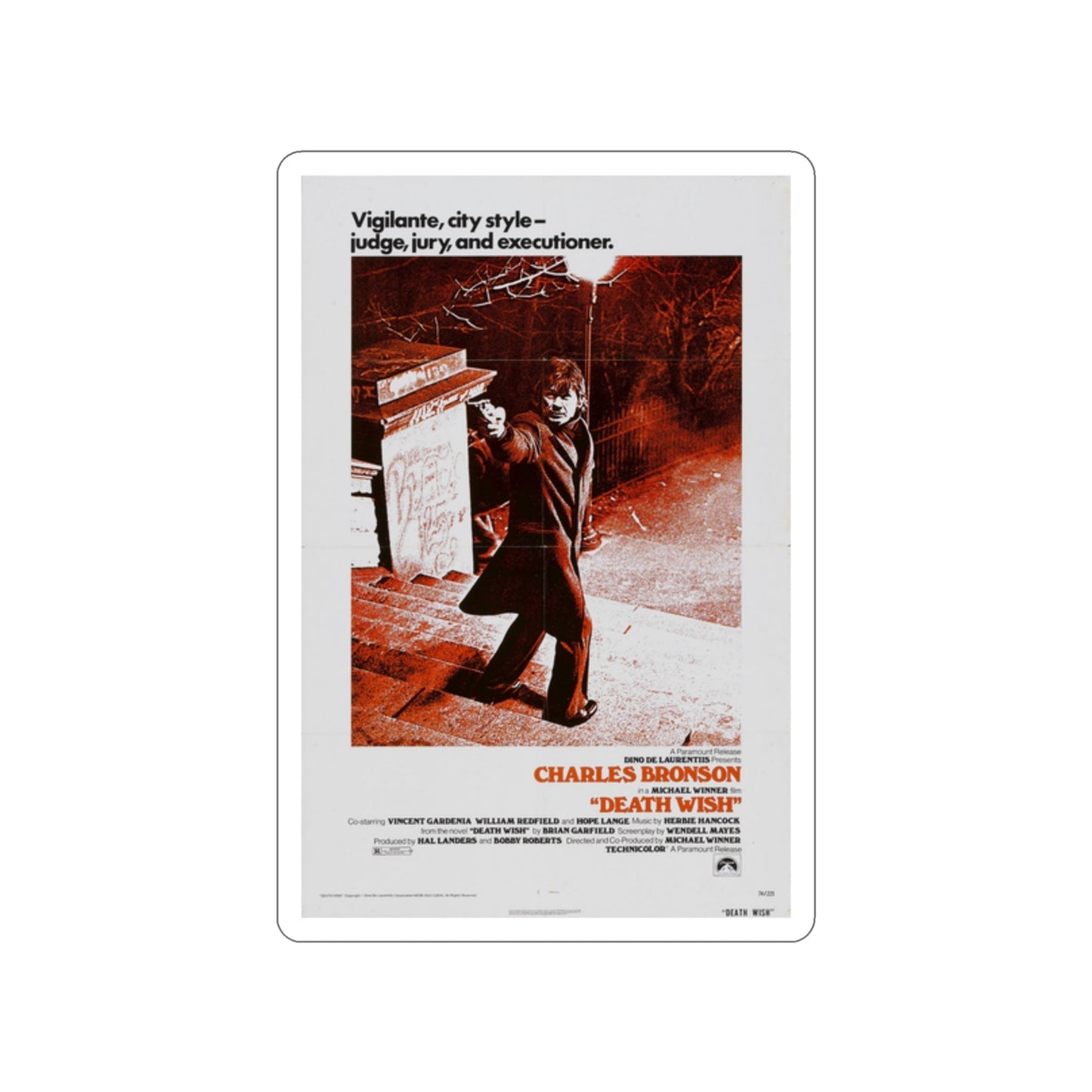 DEATH WISH 1974 Movie Poster STICKER Vinyl Die-Cut Decal-2 Inch-The Sticker Space