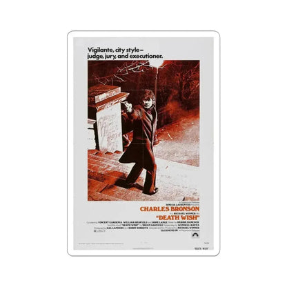 DEATH WISH 1974 Movie Poster - STICKER Vinyl Kiss-Cut Decal 4 Inch White - The Sticker Space