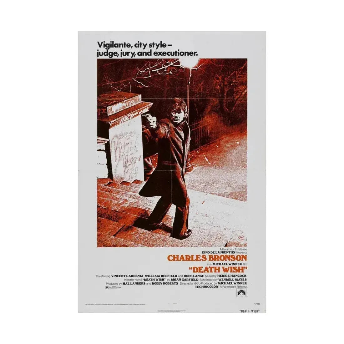 DEATH WISH 1974 - Paper Movie Poster - The Sticker Space