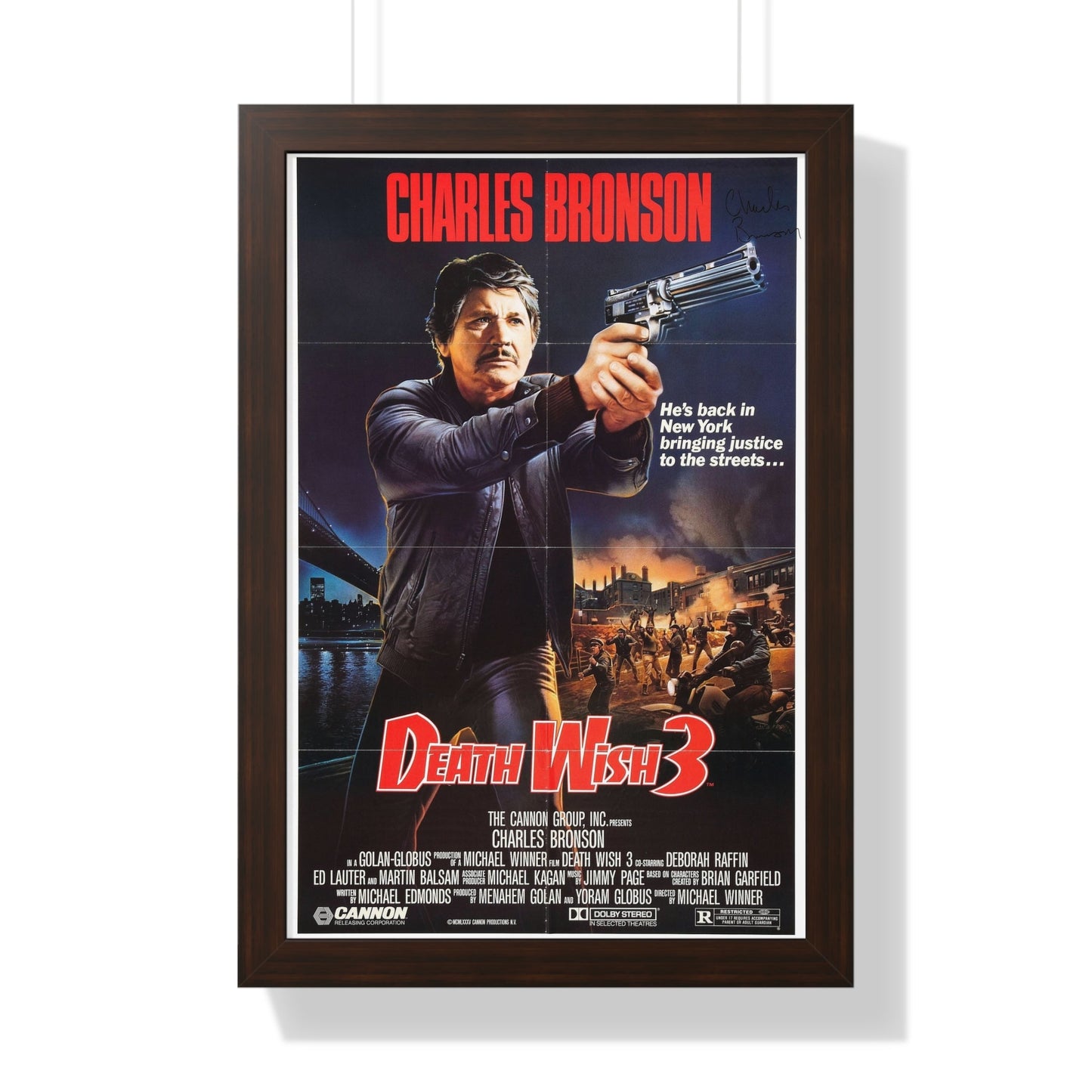 DEATH WISH 3 1985 - Framed Movie Poster-16″ x 24″-The Sticker Space