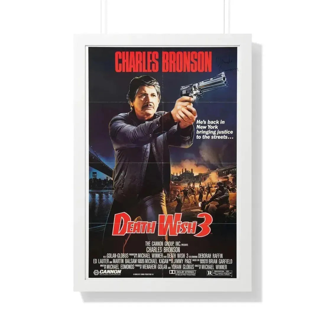 DEATH WISH 3 1985 - Framed Movie Poster - The Sticker Space