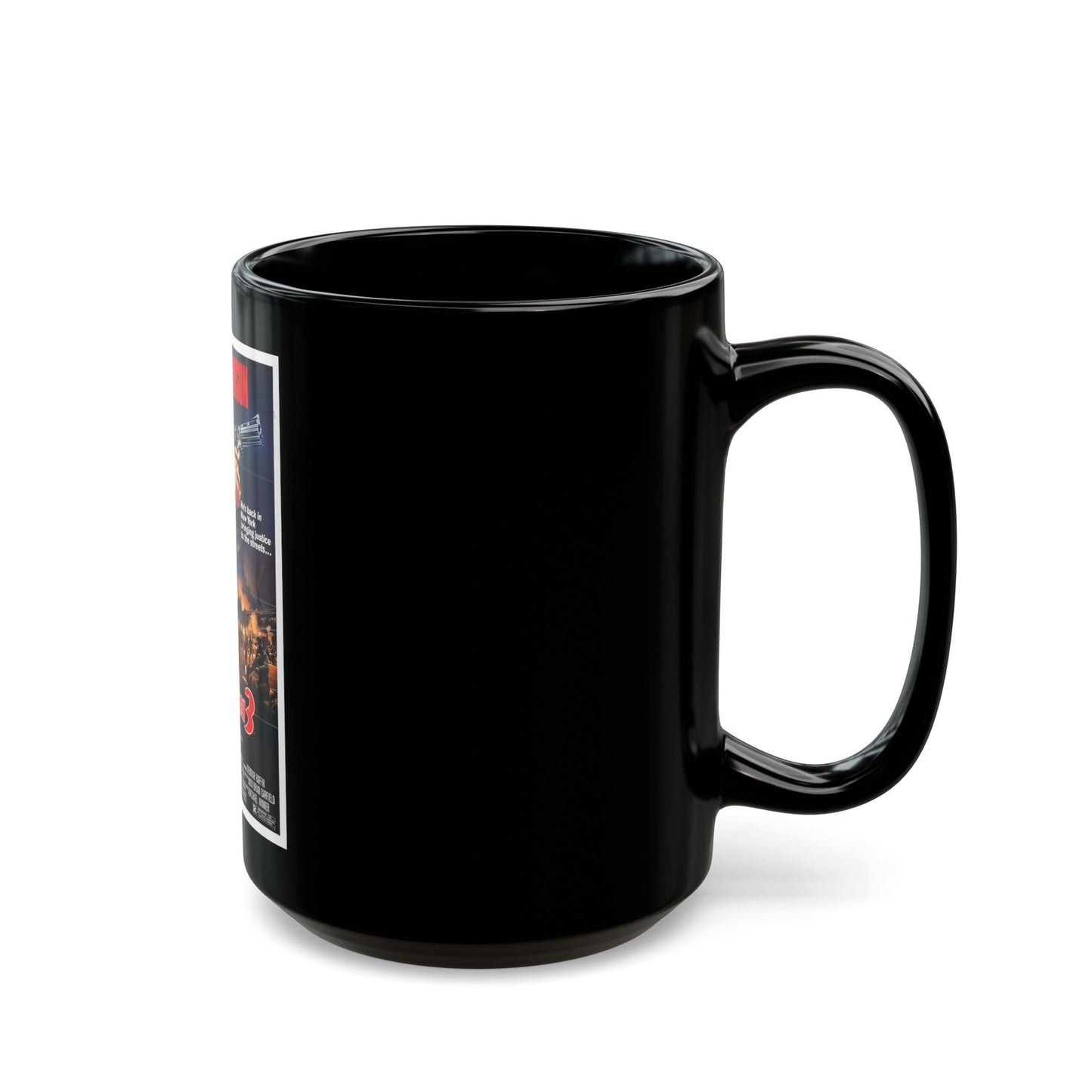 DEATH WISH 3 1985 Movie Poster - Black Coffee Mug-The Sticker Space