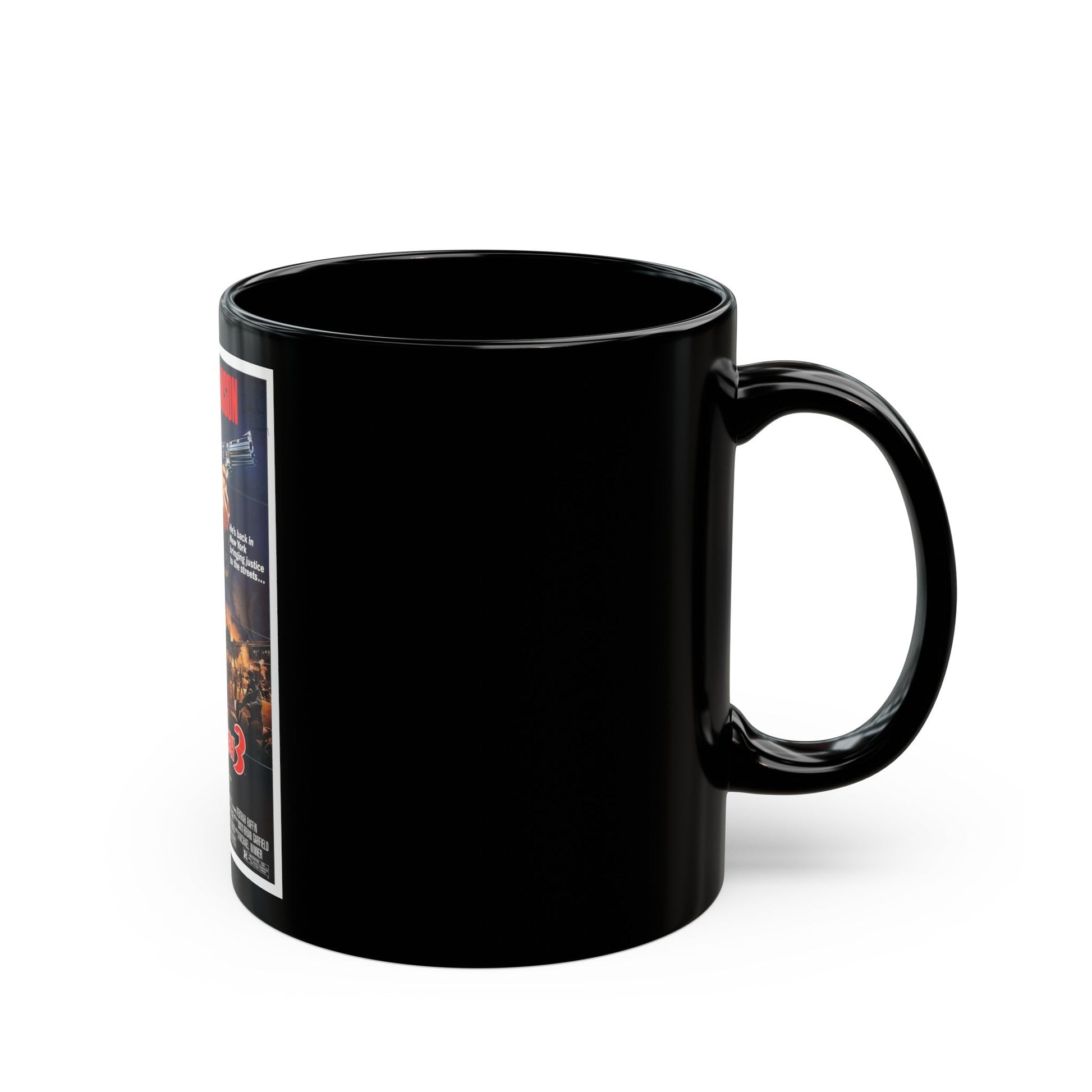 DEATH WISH 3 1985 Movie Poster - Black Coffee Mug-The Sticker Space