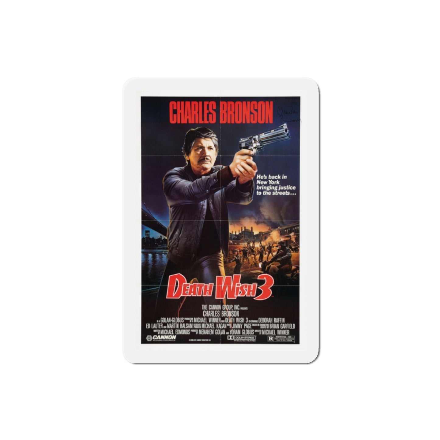 Death Wish 3 1985 Movie Poster Die-Cut Magnet-The Sticker Space