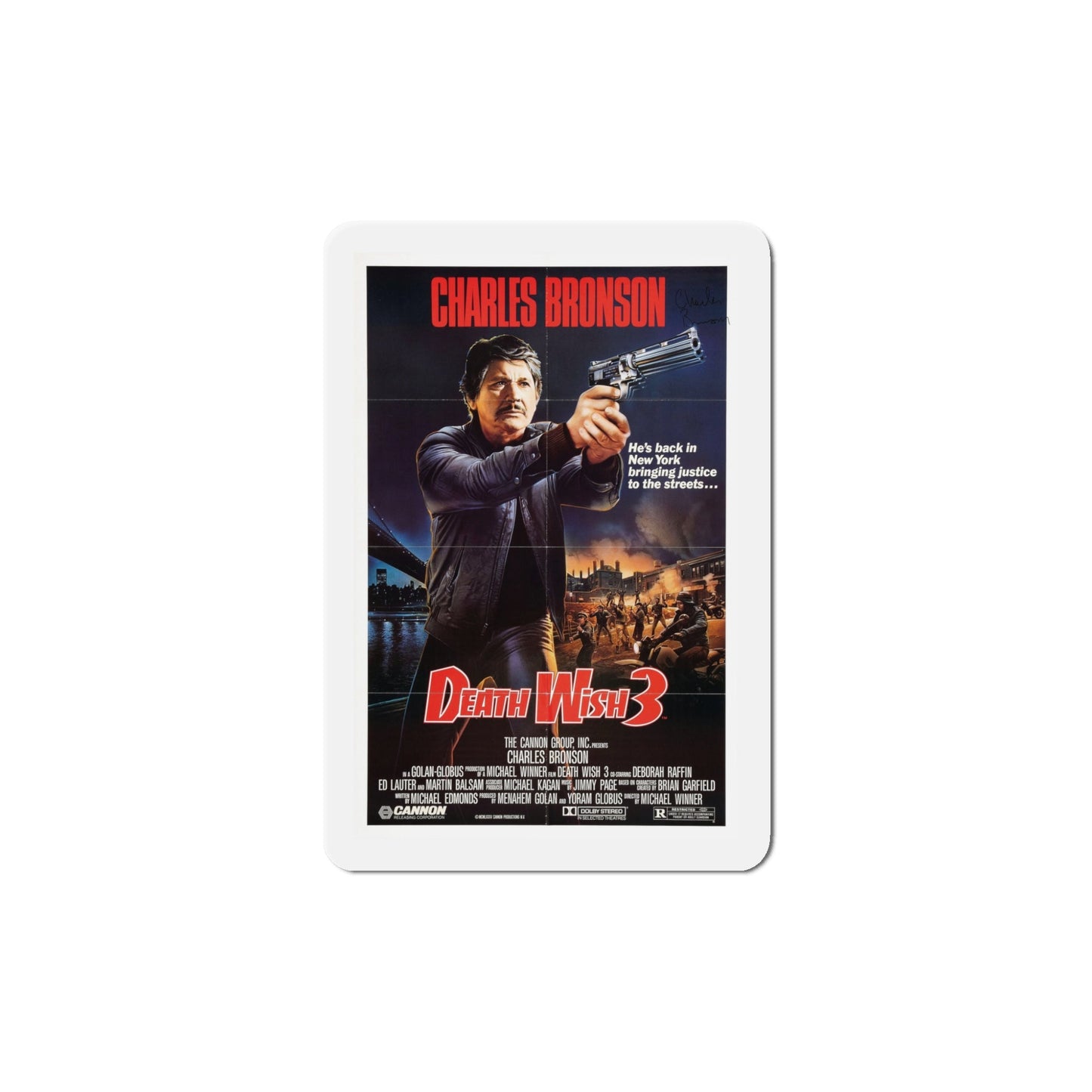 Death Wish 3 1985 Movie Poster Die-Cut Magnet-The Sticker Space