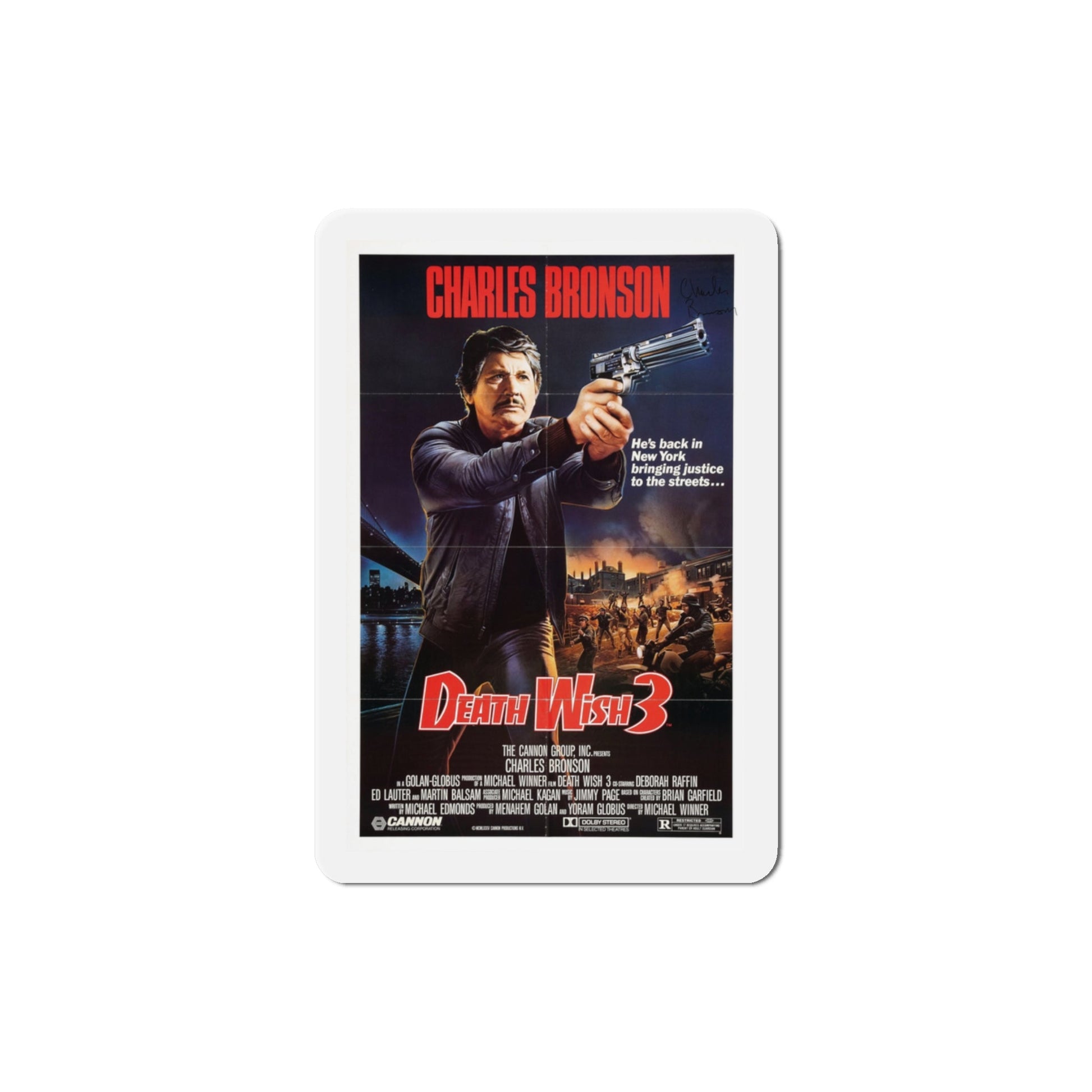 Death Wish 3 1985 Movie Poster Die-Cut Magnet-The Sticker Space