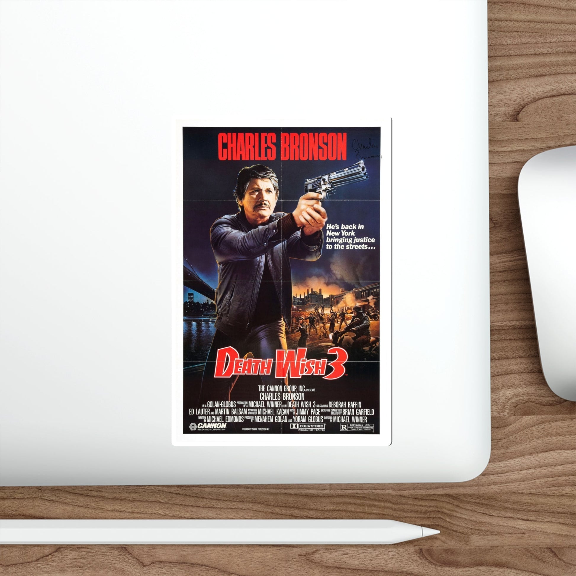 DEATH WISH 3 1985 Movie Poster STICKER Vinyl Die-Cut Decal-The Sticker Space