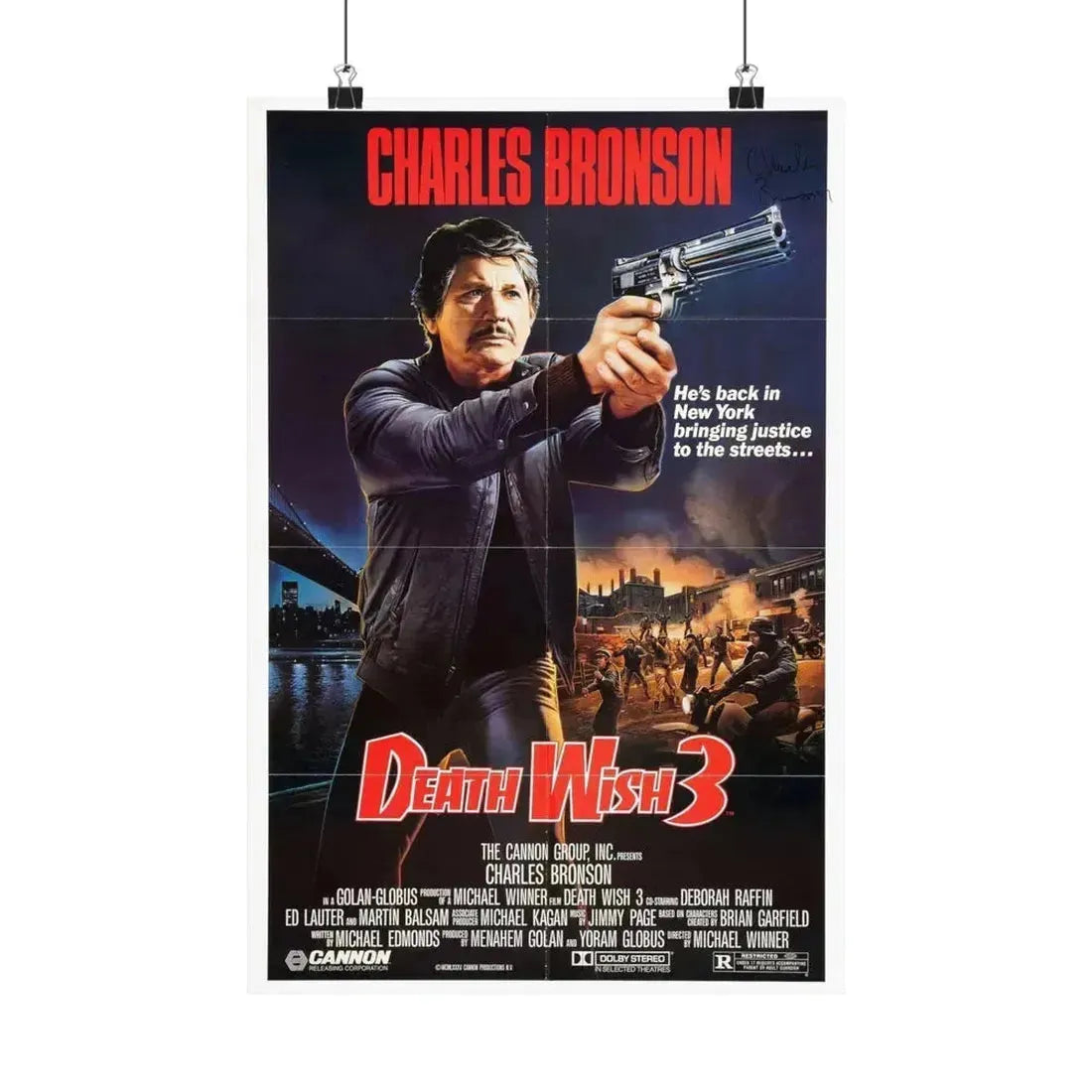 DEATH WISH 3 1985 - Paper Movie Poster 12″ x 18″ Matte - The Sticker Space